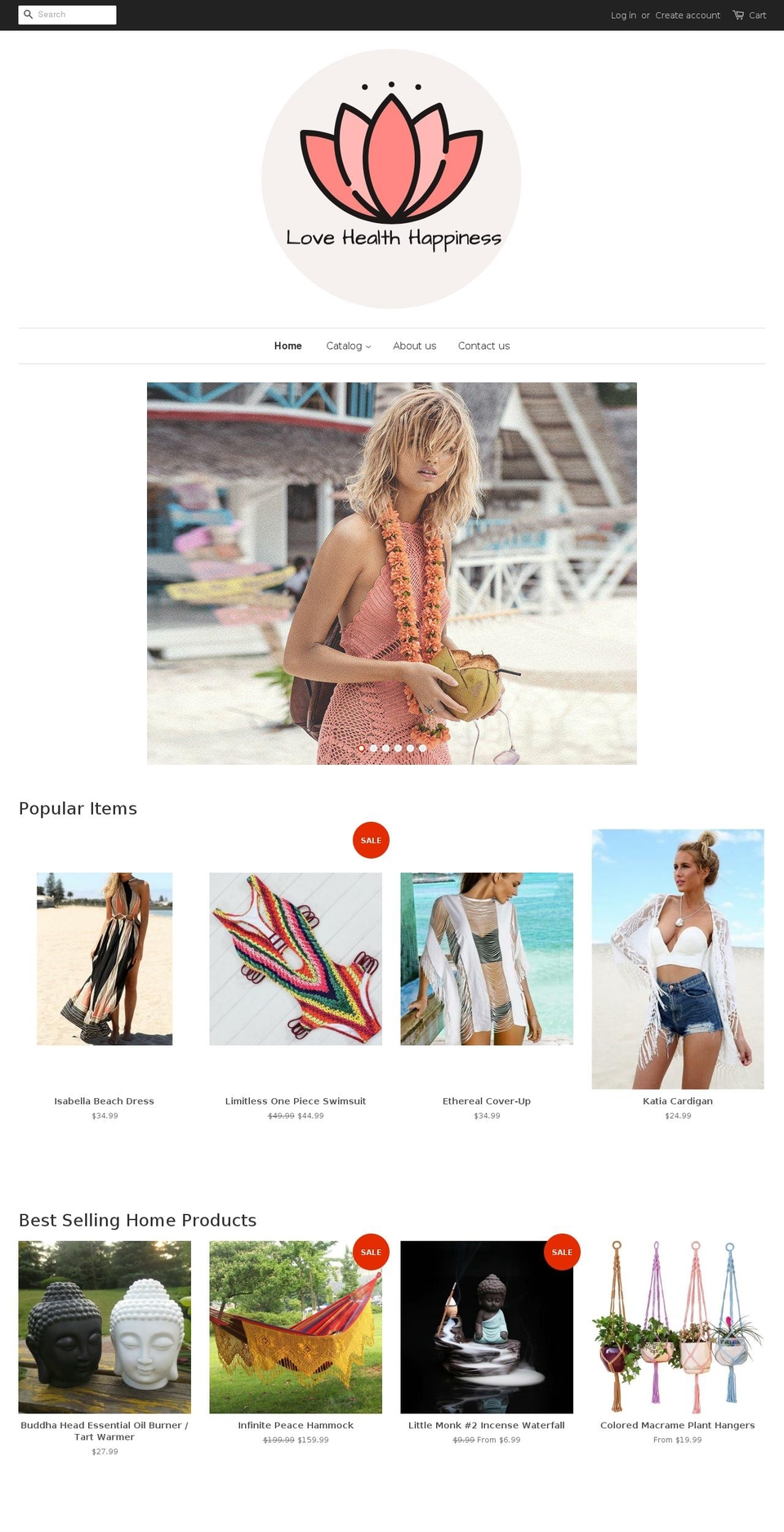 lovehealthhappiness.com shopify website screenshot