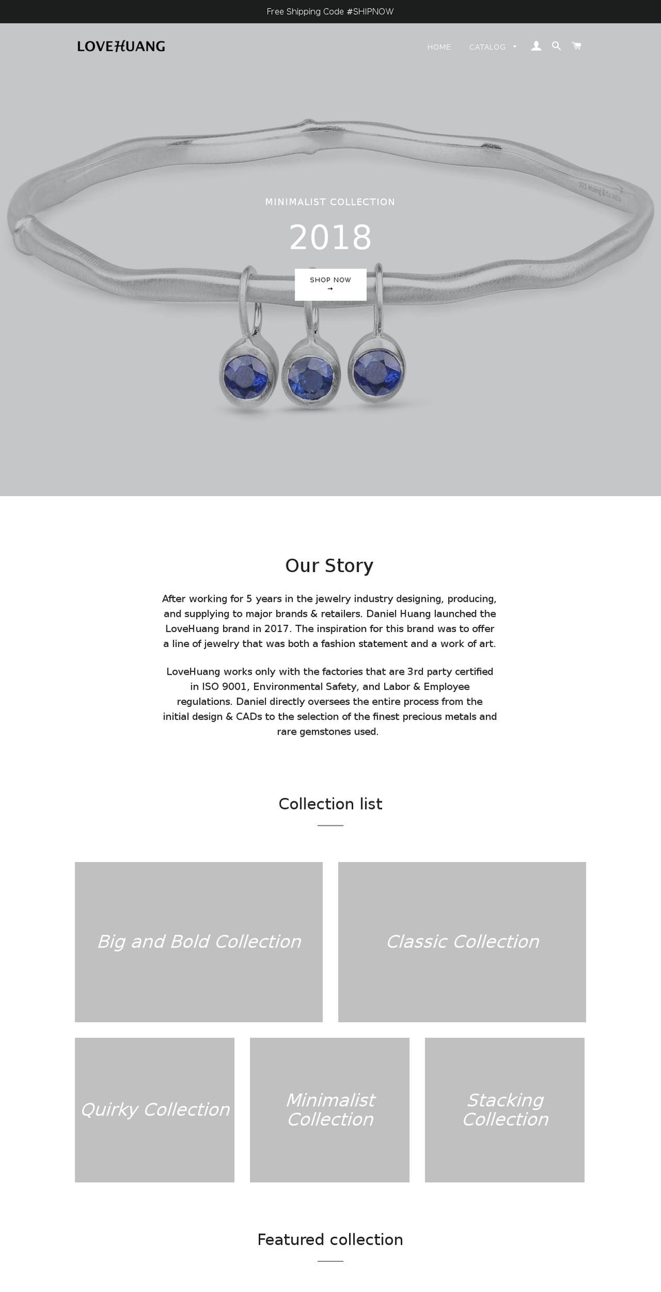 lovehuang.com — Shopify storefront screenshot