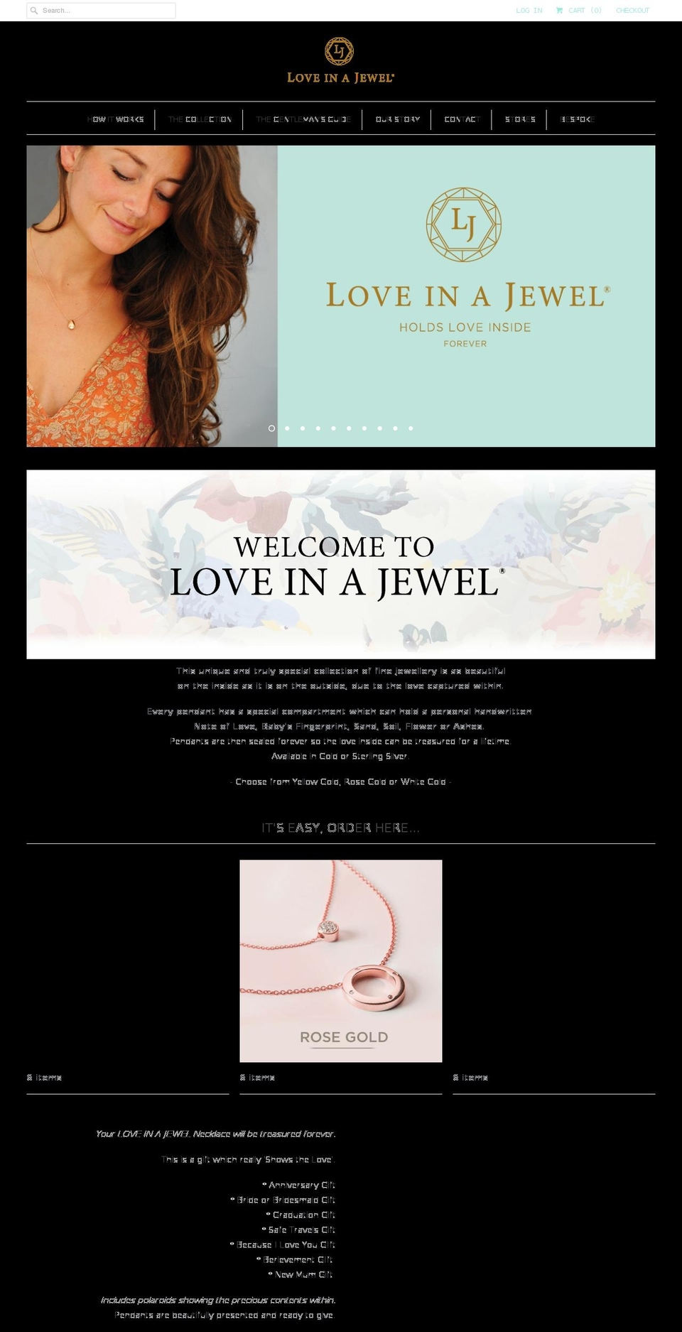 loveinajewel.com — Shopify storefront screenshot