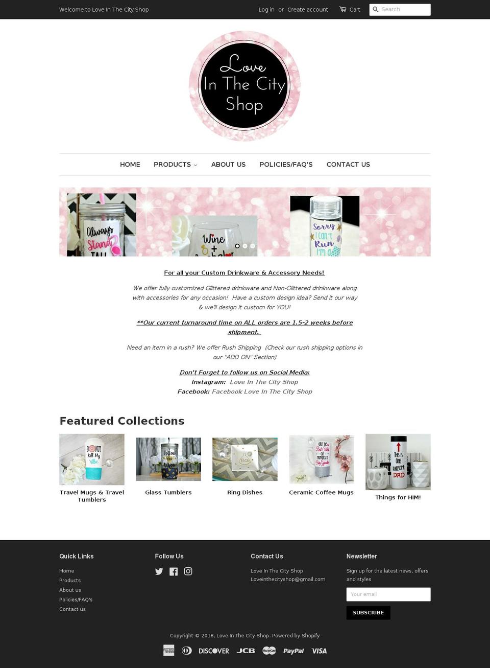 loveinthecityshop.com shopify website screenshot