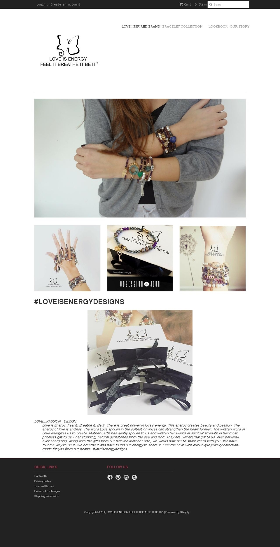 loveisenergydesigns.com shopify website screenshot