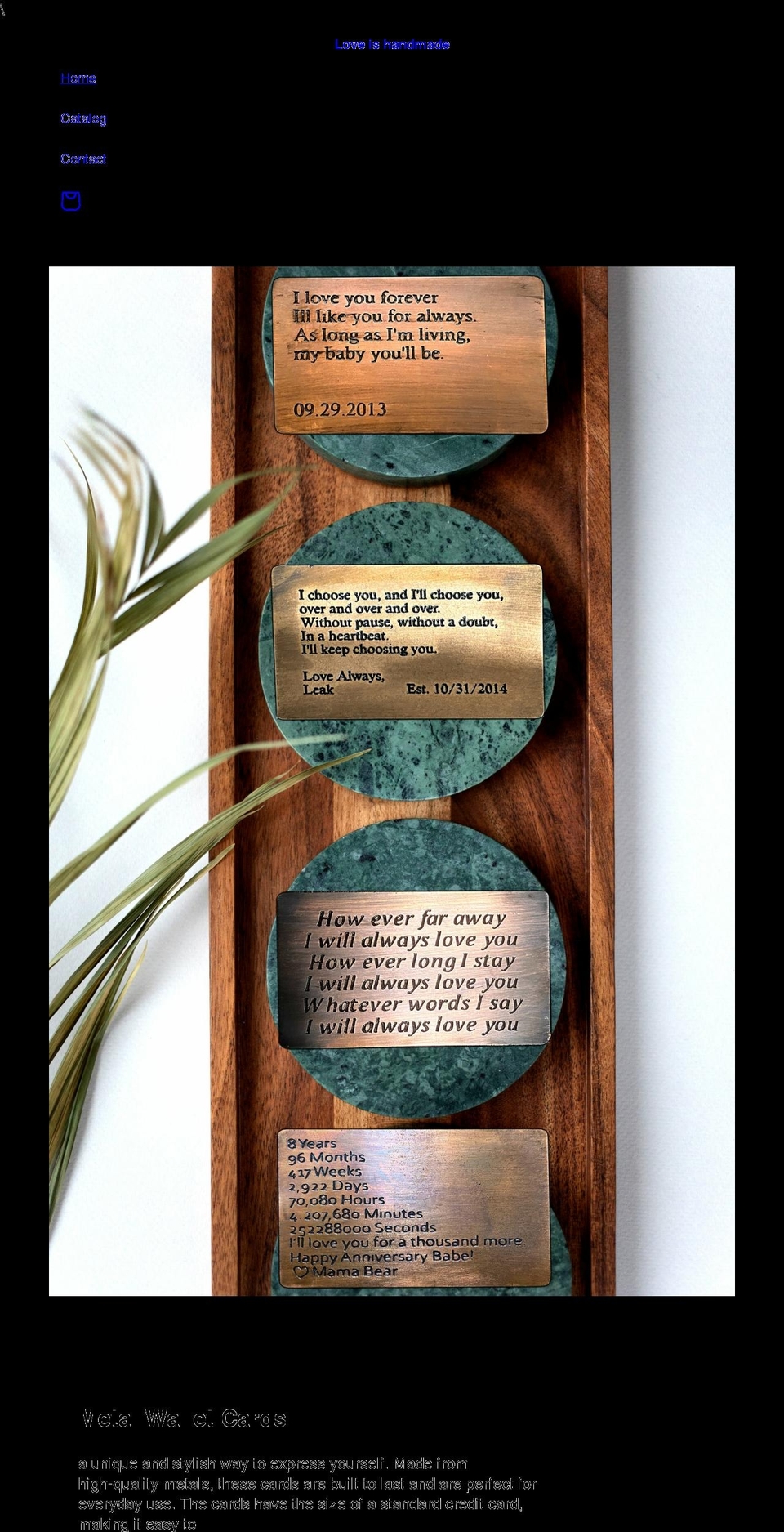 loveishandmade.com shopify website screenshot