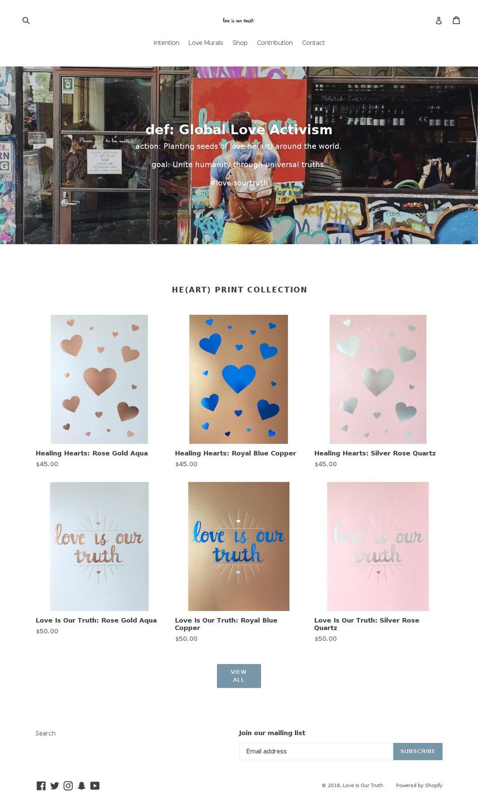loveisourtruth.com — Shopify storefront screenshot