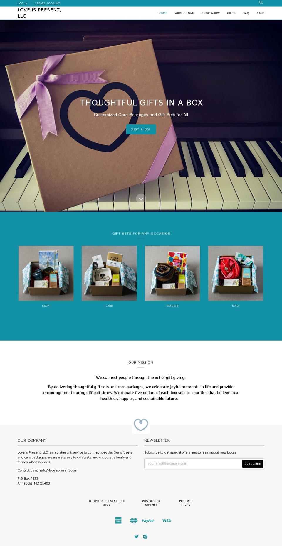 loveispresent.net shopify website screenshot
