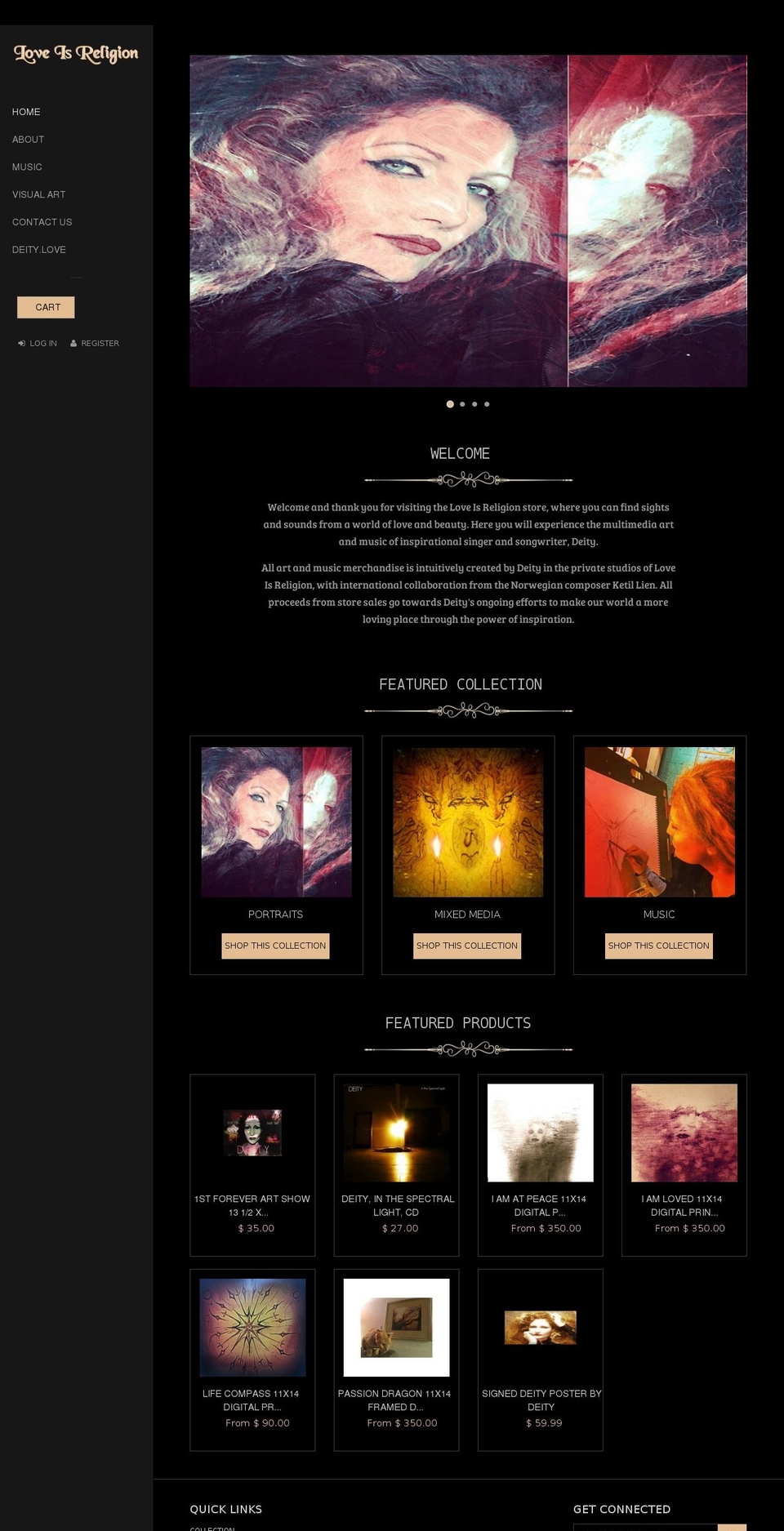 loveisreligion.com shopify website screenshot
