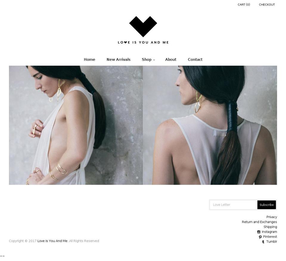 loveisyouandme.com shopify website screenshot