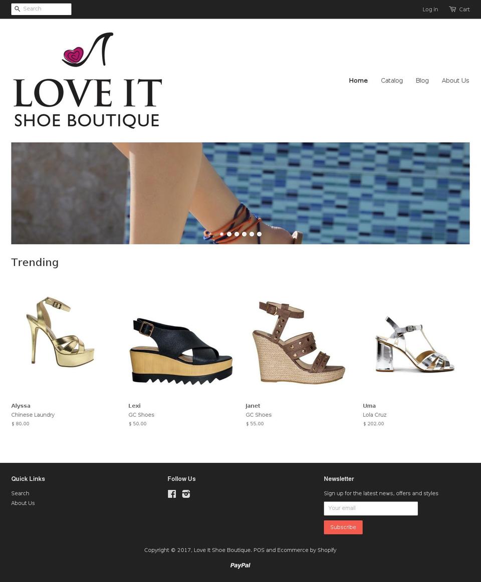 loveitshoeboutique.com shopify website screenshot