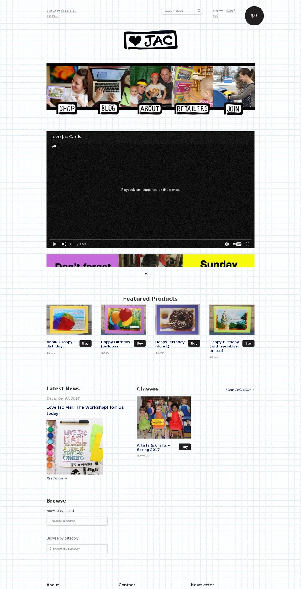 Craft Shopify theme site example lovejac.com