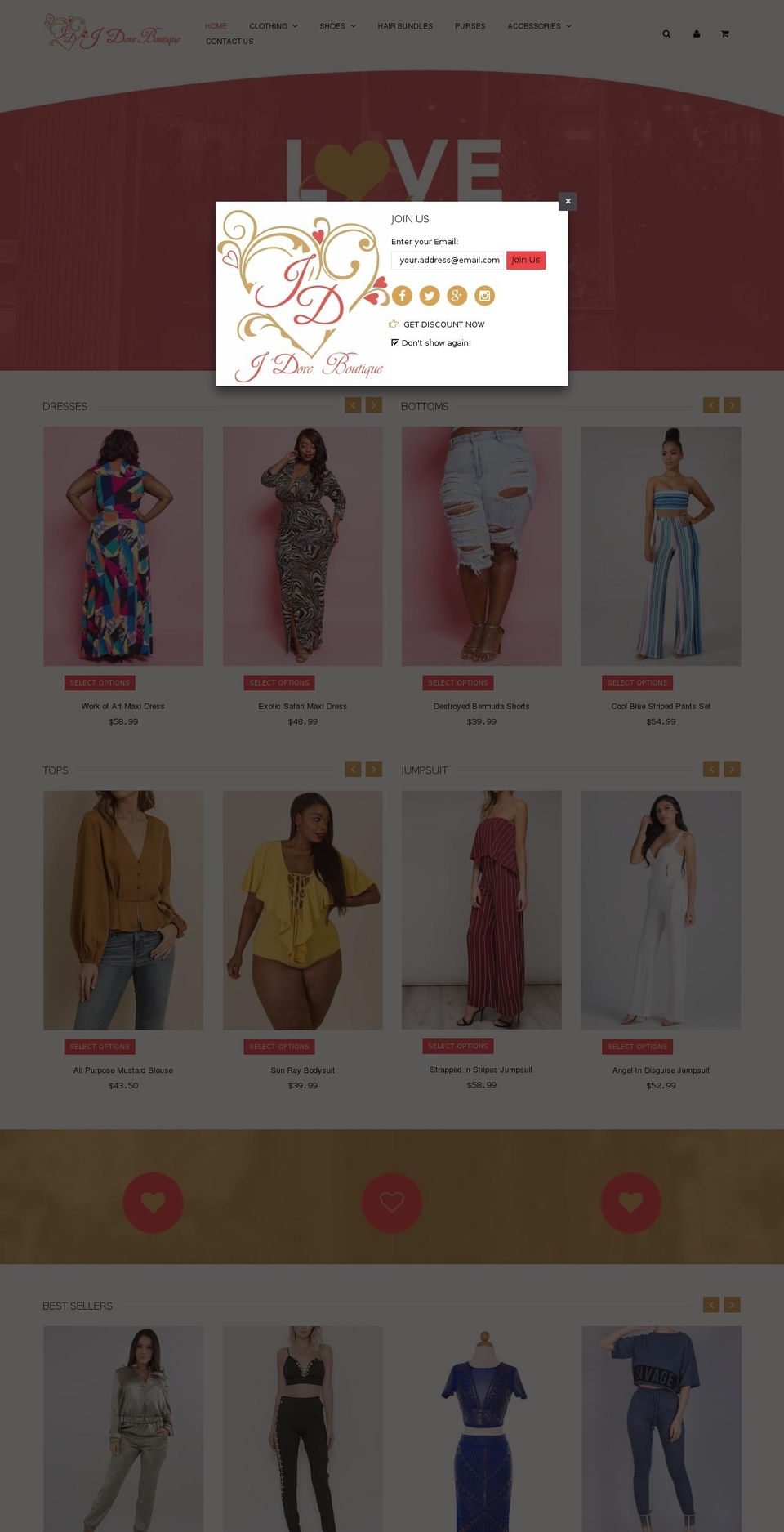 lovejdore.com — Shopify storefront screenshot