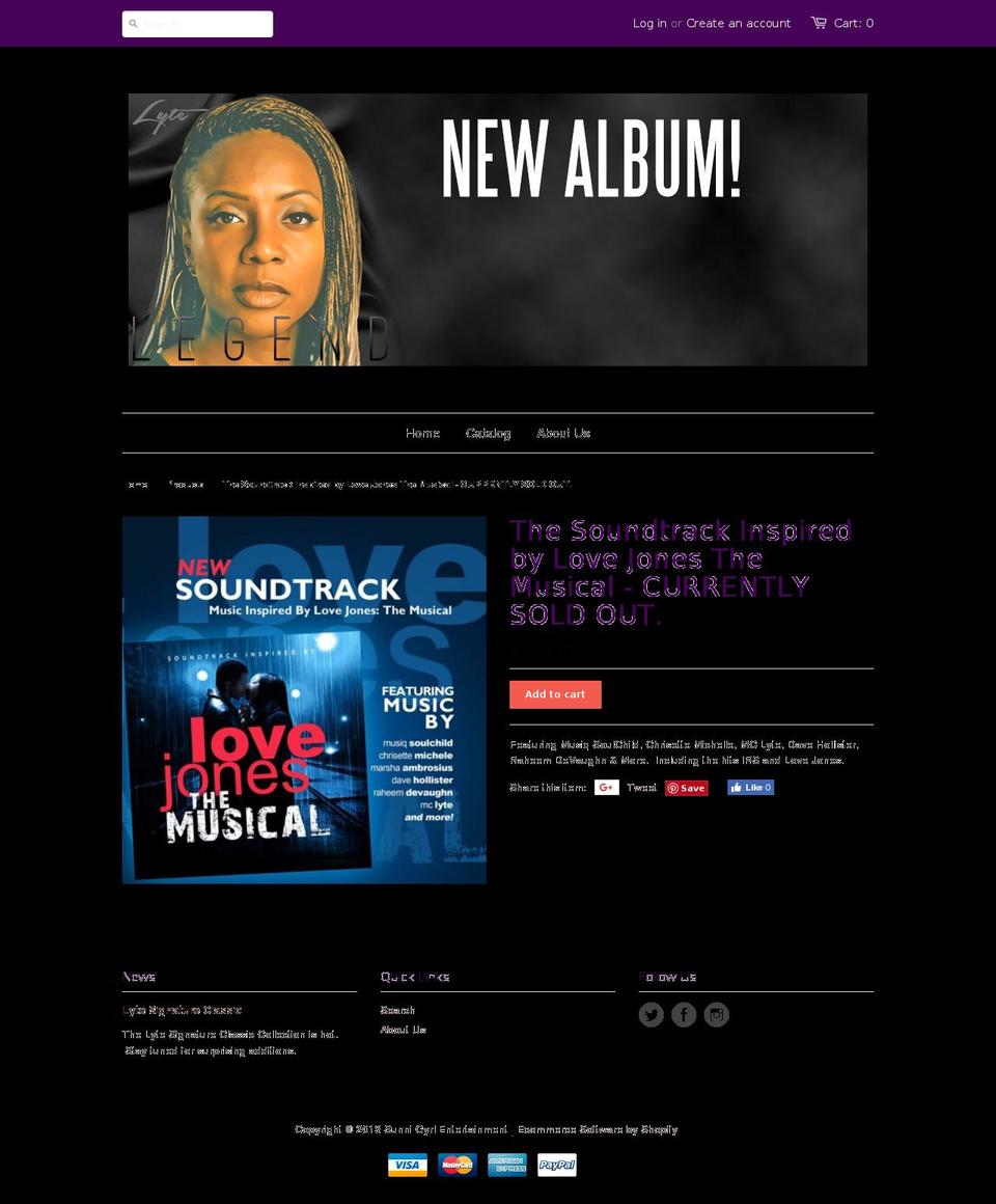 lovejonesthemusicalsoundtrack.com — Shopify storefront screenshot