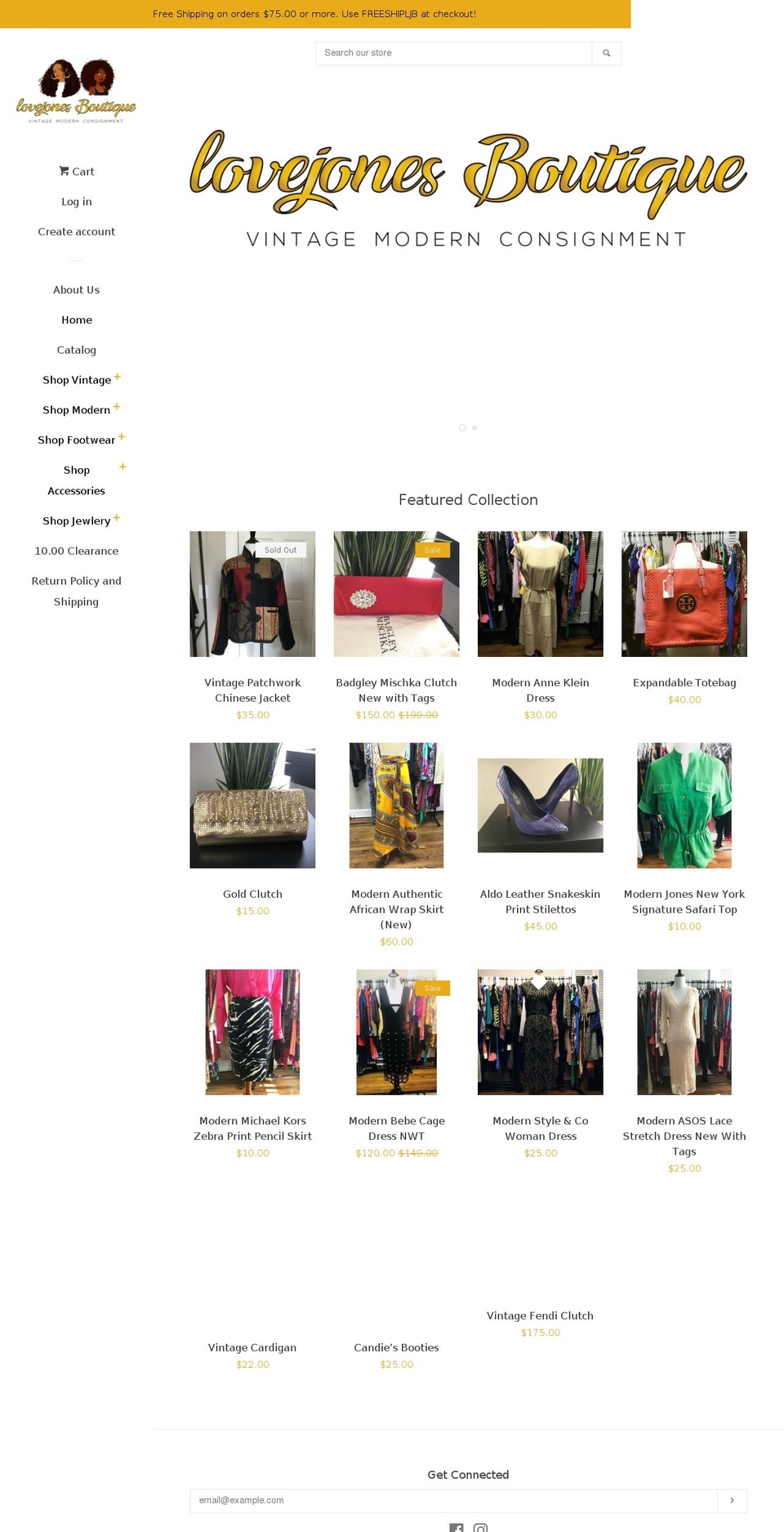 lovejonesvmc.com — Shopify storefront screenshot