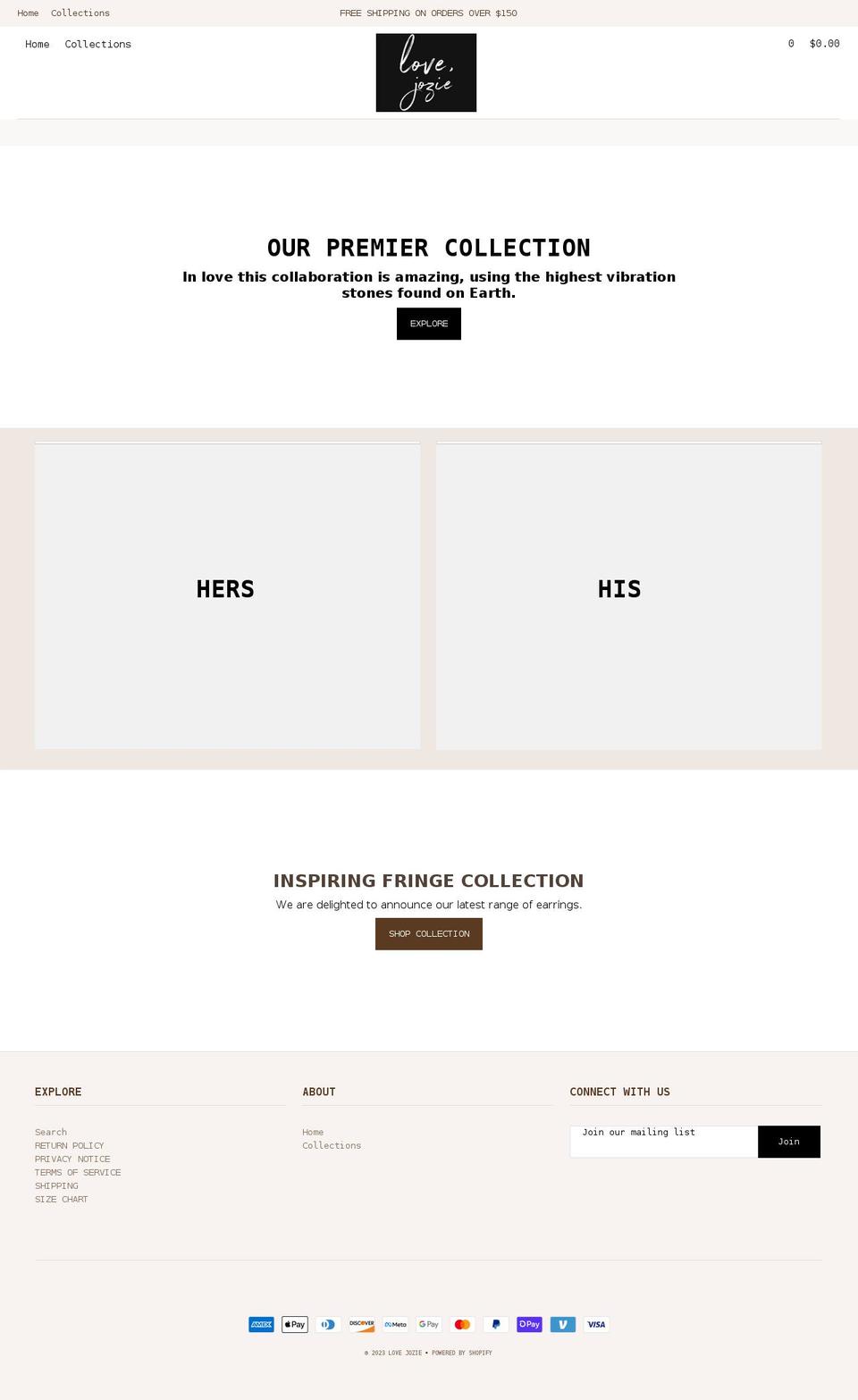 lovejozie.com shopify website screenshot