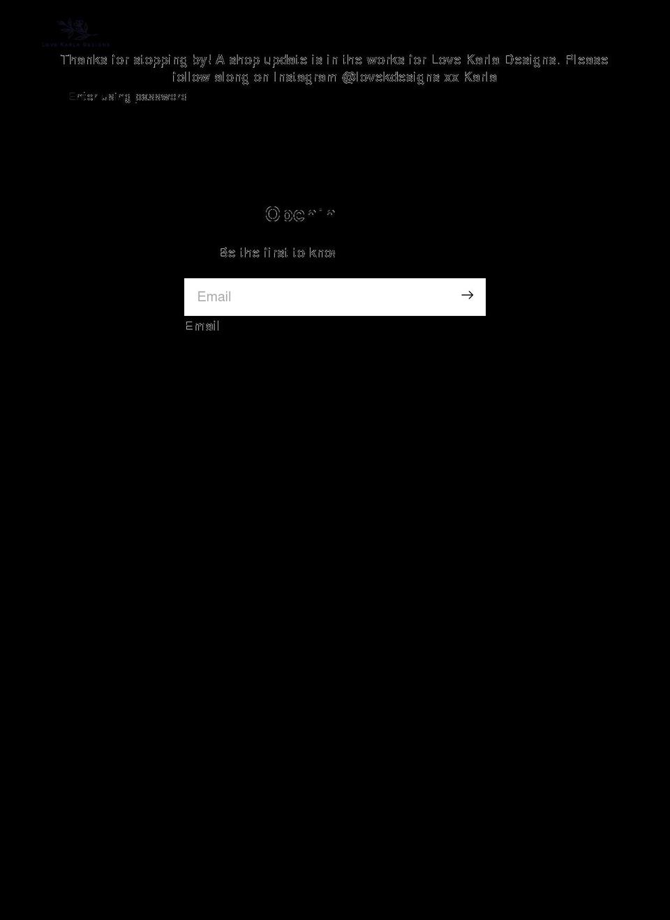 lovekarladesigns.com shopify website screenshot