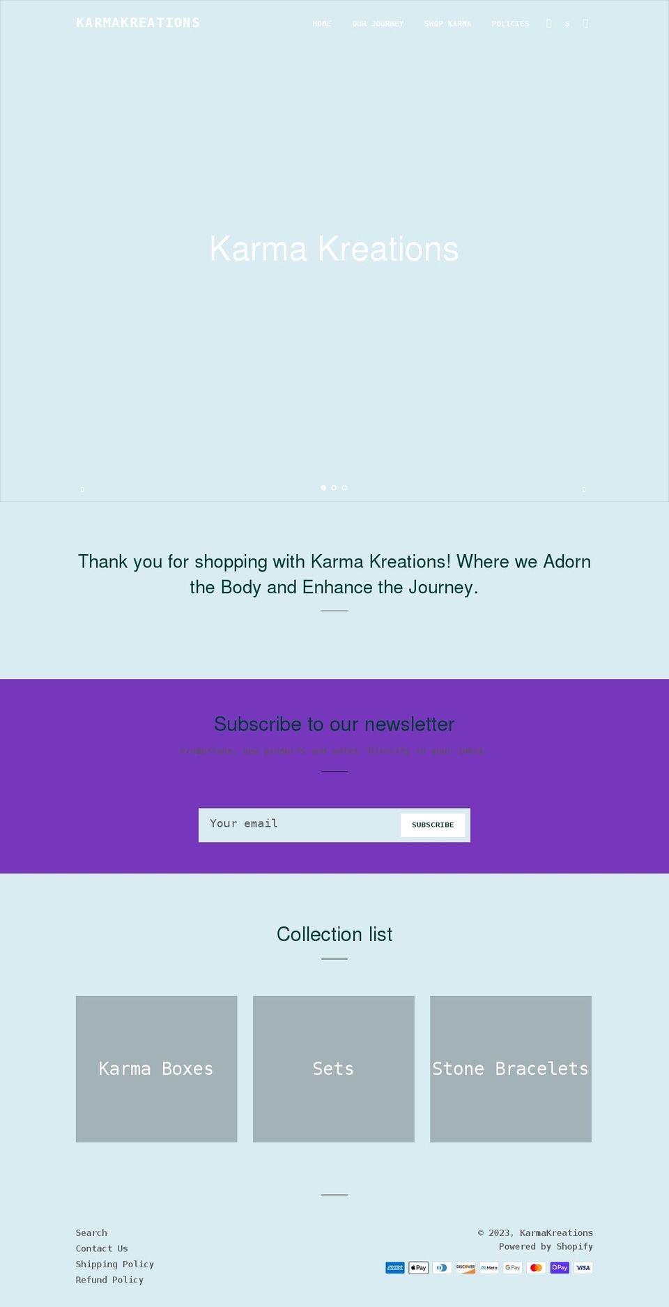 lovekarmakreations.com shopify website screenshot