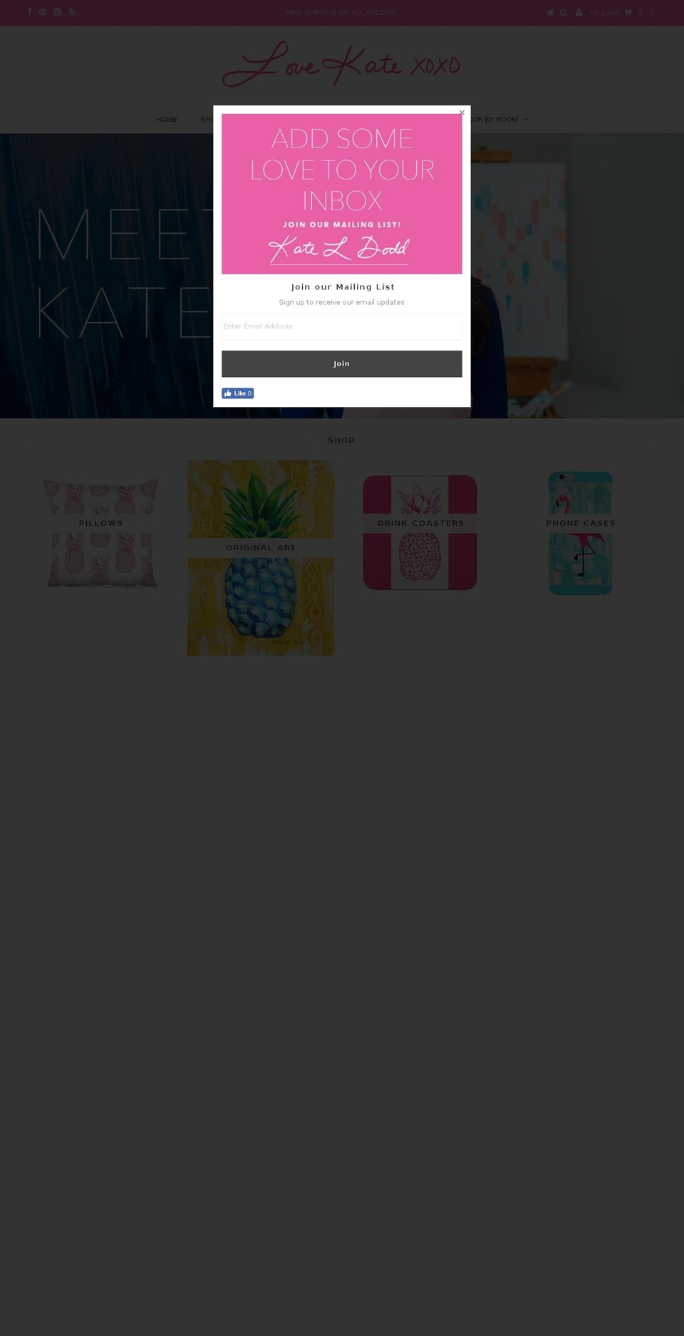 lovekatexoxo.com — Shopify storefront screenshot
