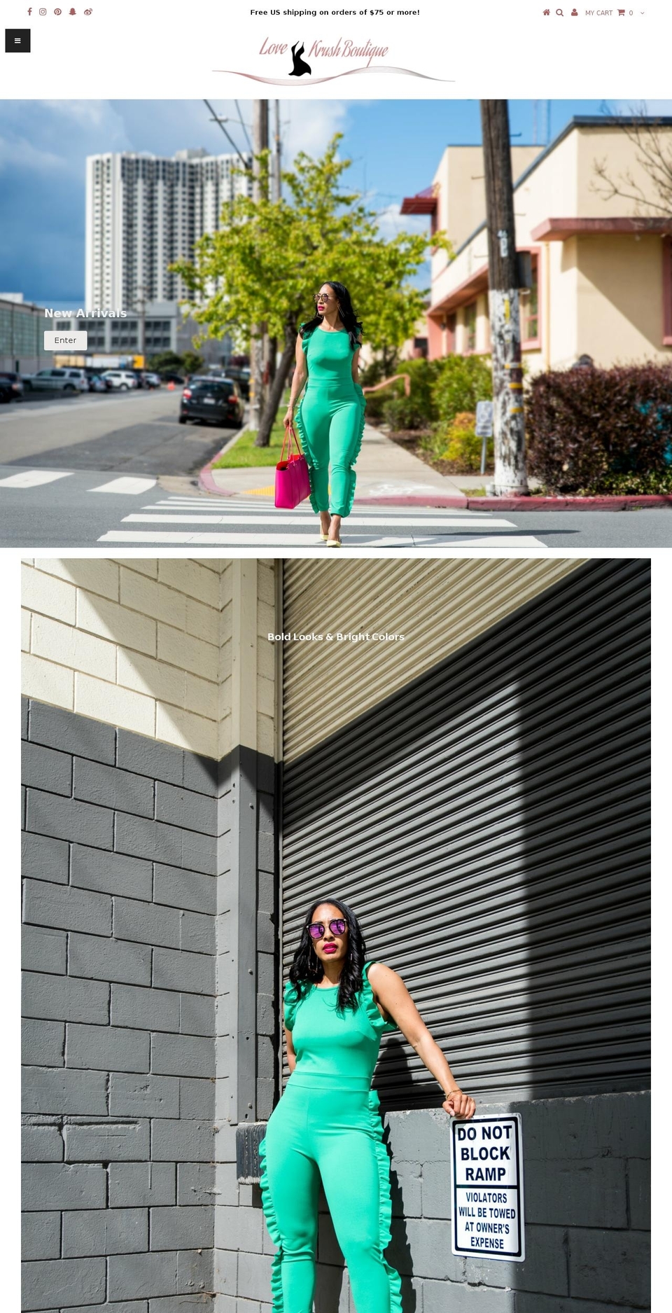 lovekrushboutique.com — Shopify storefront screenshot