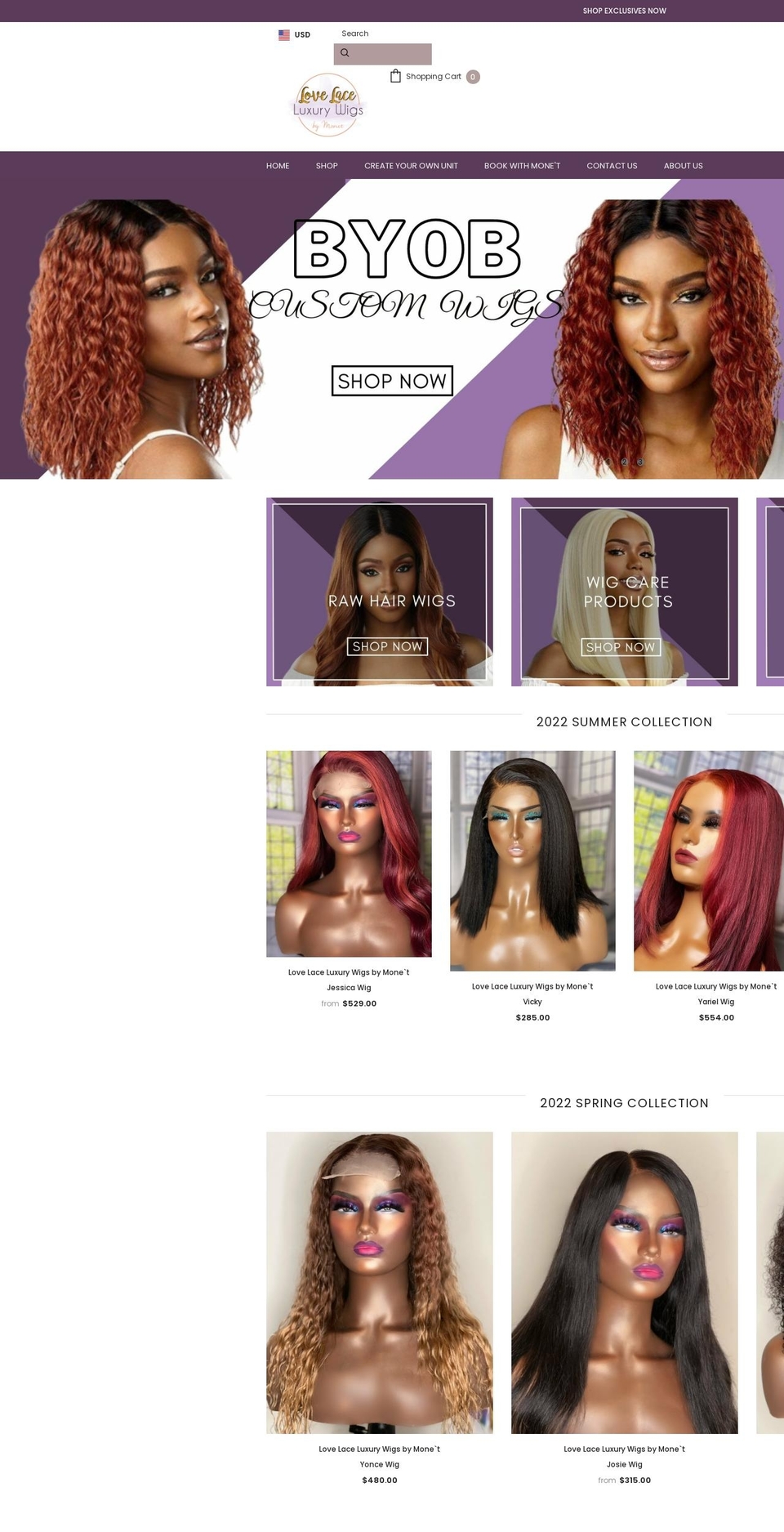 lovelaceluxwigs.me shopify website screenshot