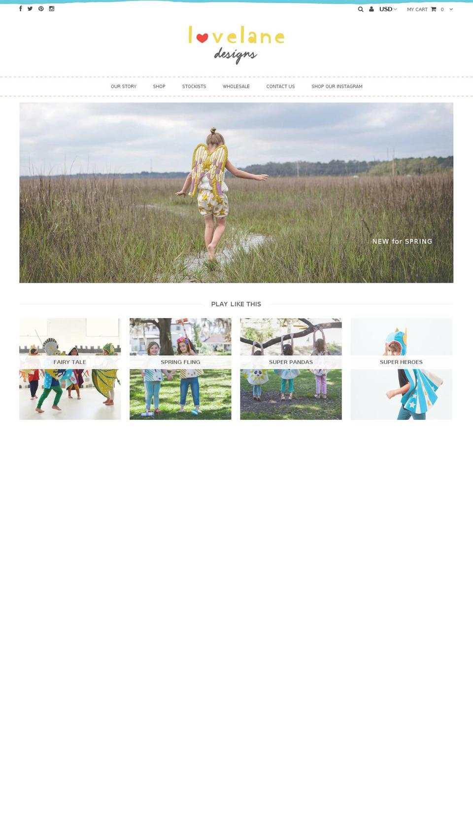 lovelanedesigns.com shopify website screenshot