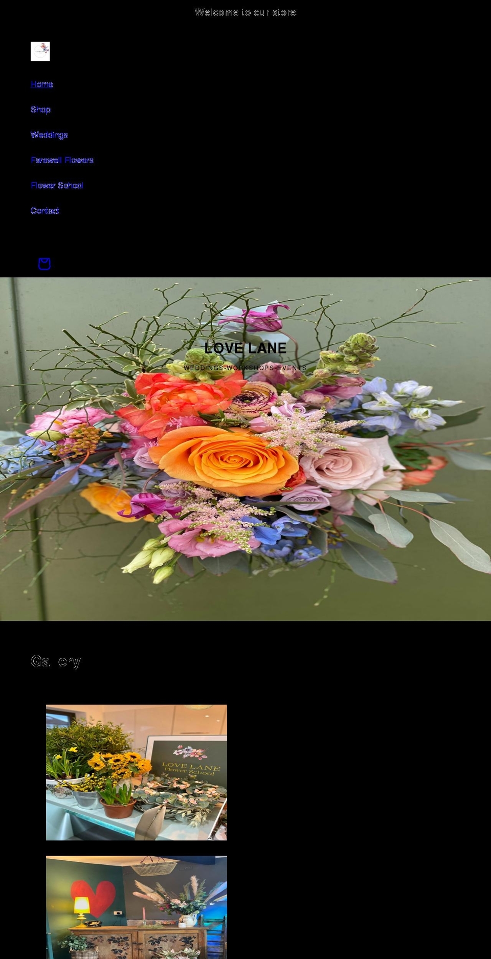 lovelaneflowers.co.uk shopify website screenshot