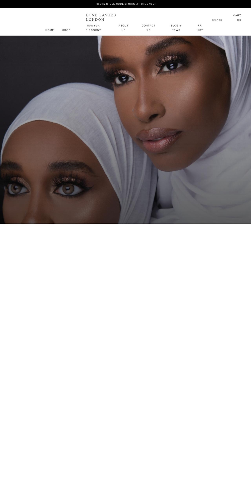 lovelasheslondon.co.uk shopify website screenshot