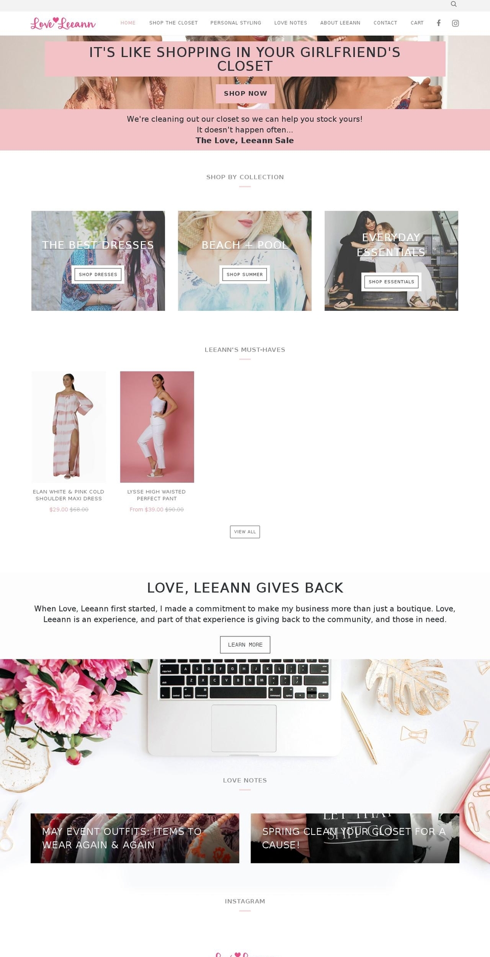 loveleeann.com — Shopify storefront screenshot