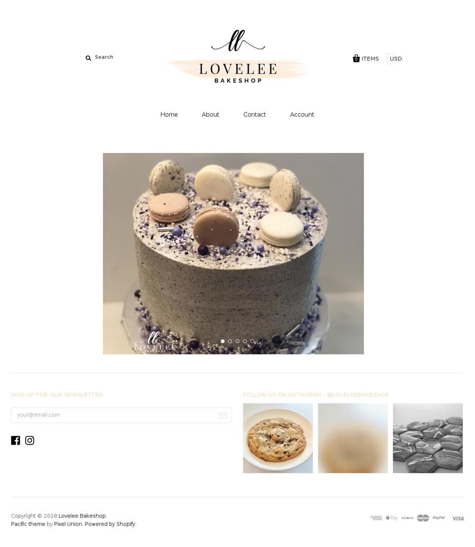 loveleebakeshop.com — Shopify storefront screenshot