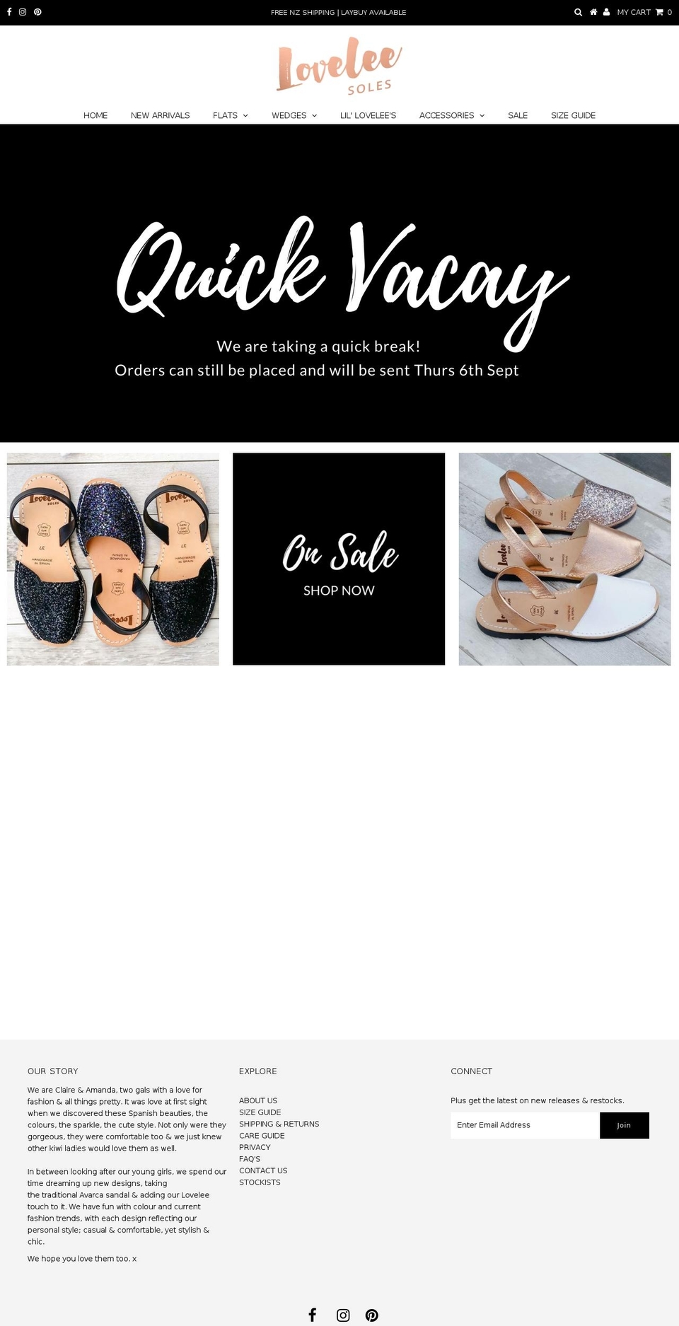 loveleesoles.co.nz shopify website screenshot