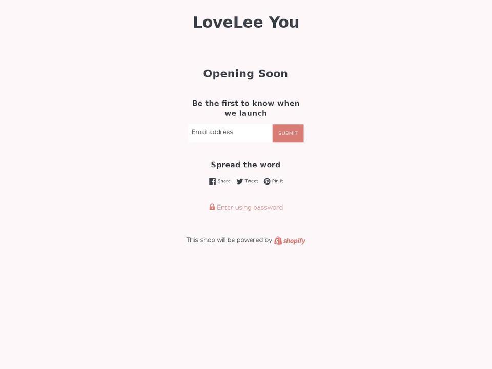 loveleeyou.com — Shopify storefront screenshot