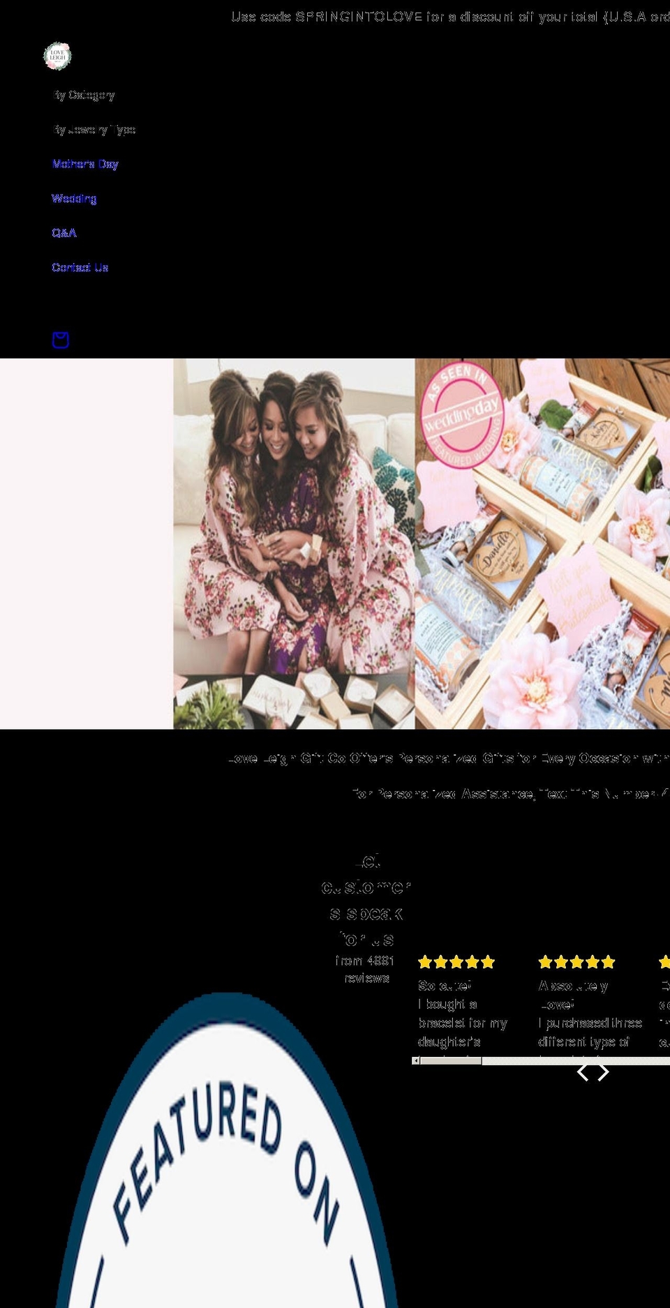 loveleighgifts.com — Shopify storefront screenshot