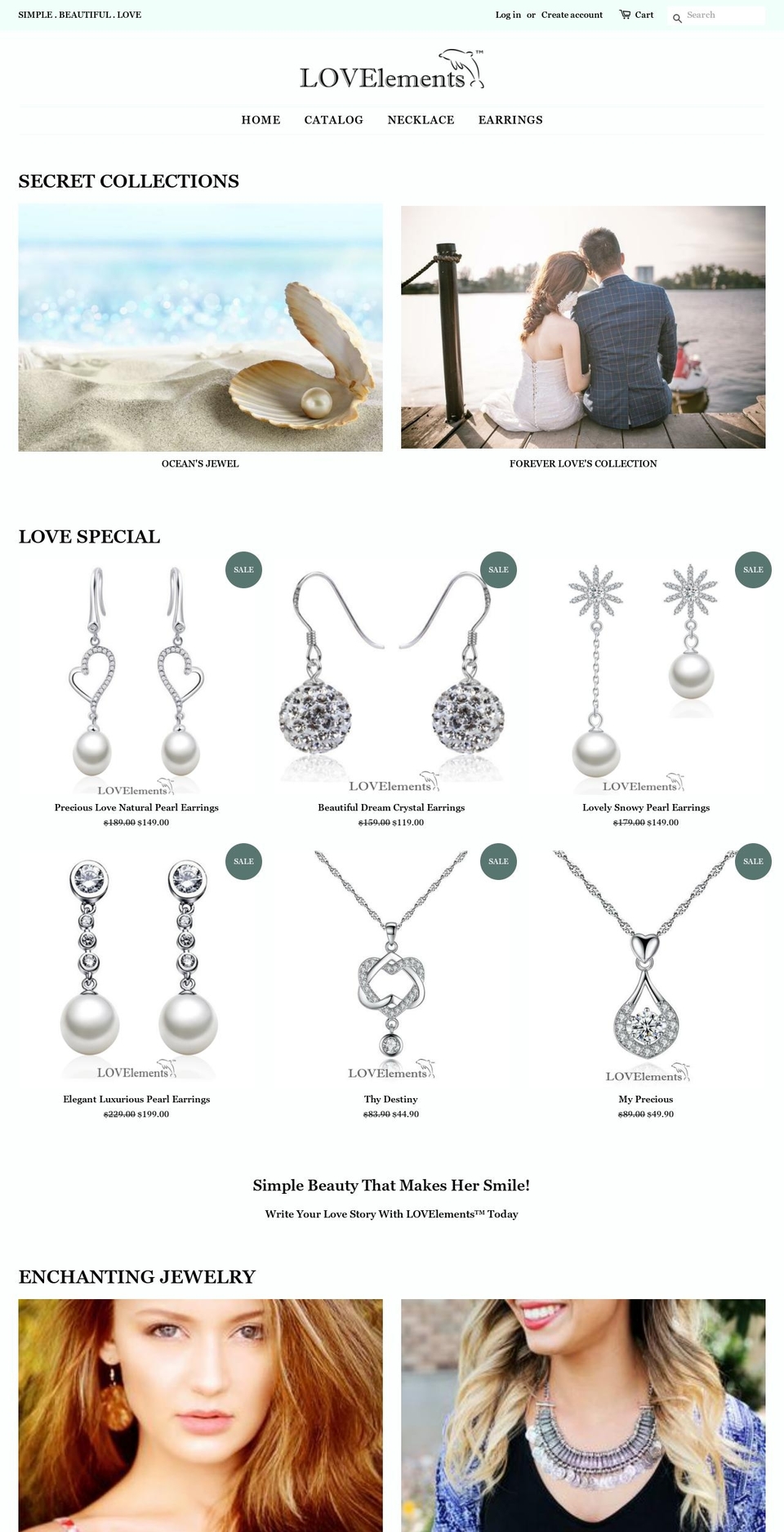 lovelements.com — Shopify storefront screenshot