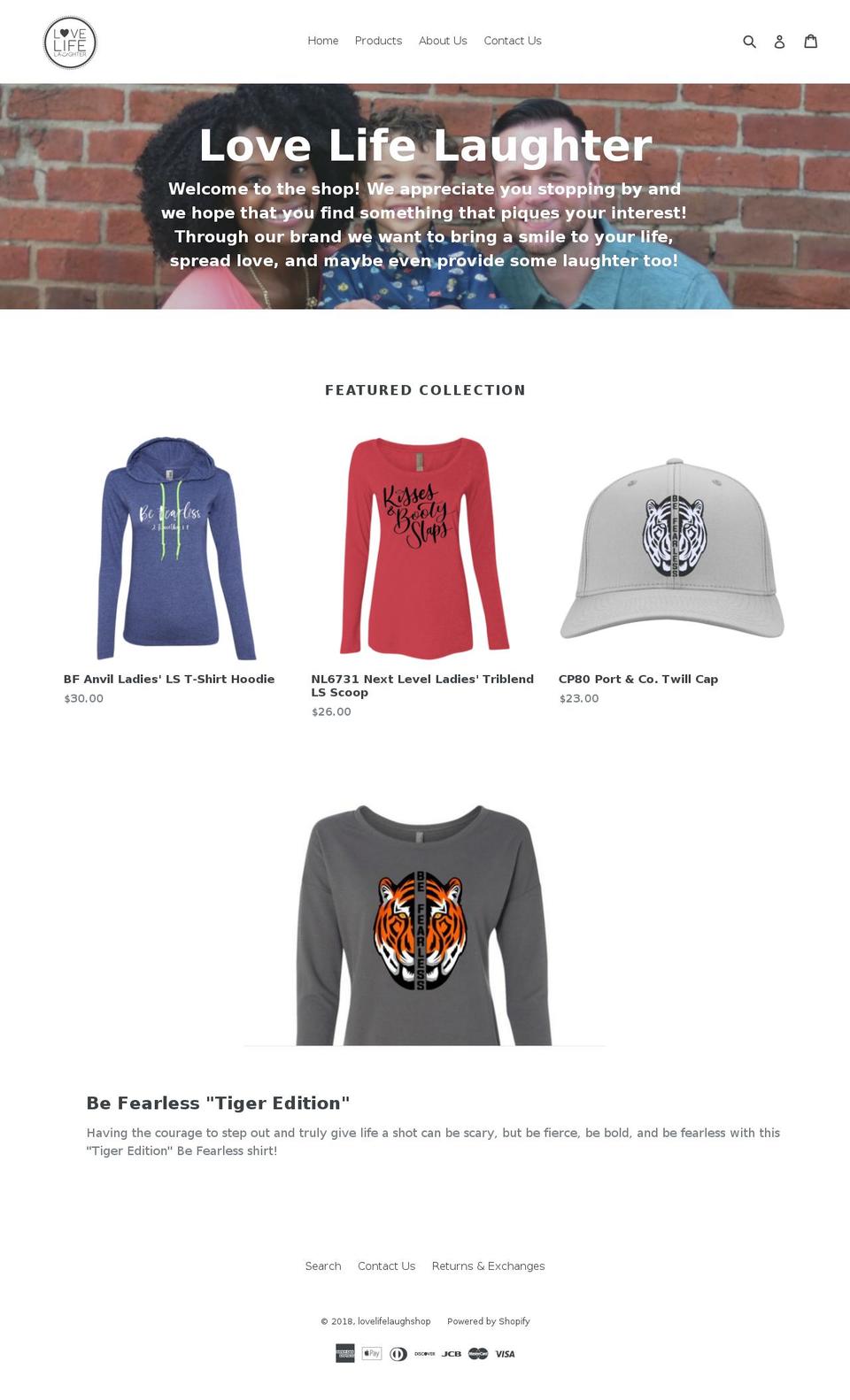 lovelifelaughshop.com — Shopify storefront screenshot