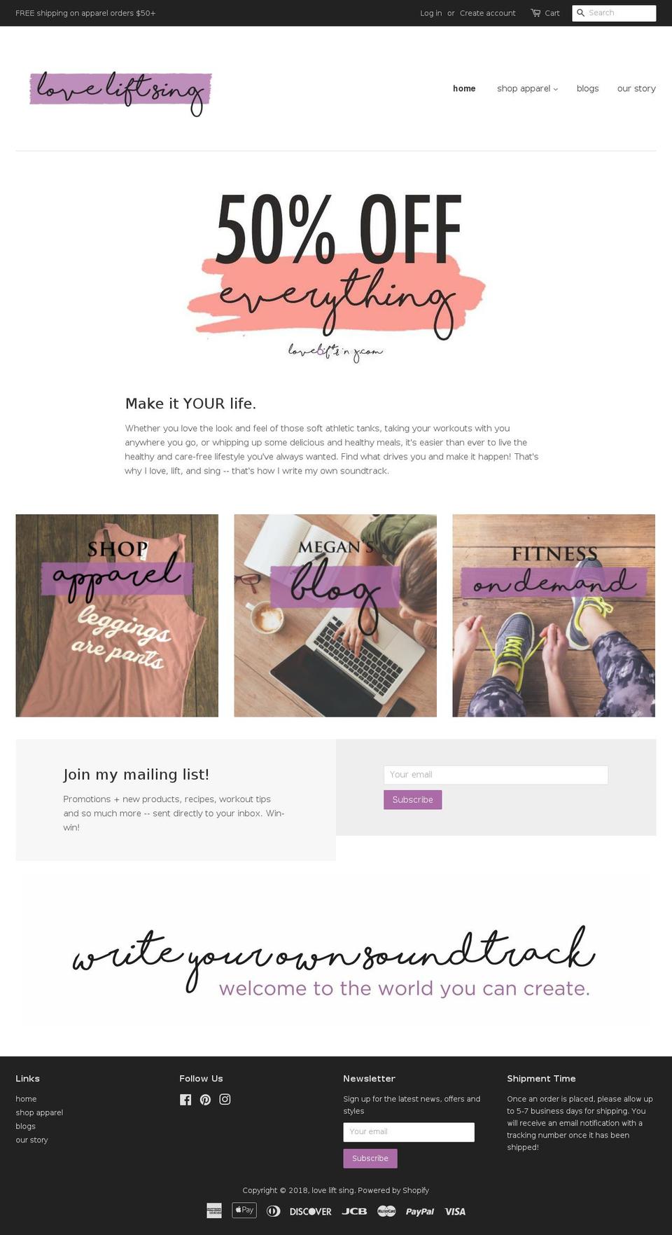 loveliftsingapparel.com — Shopify storefront screenshot