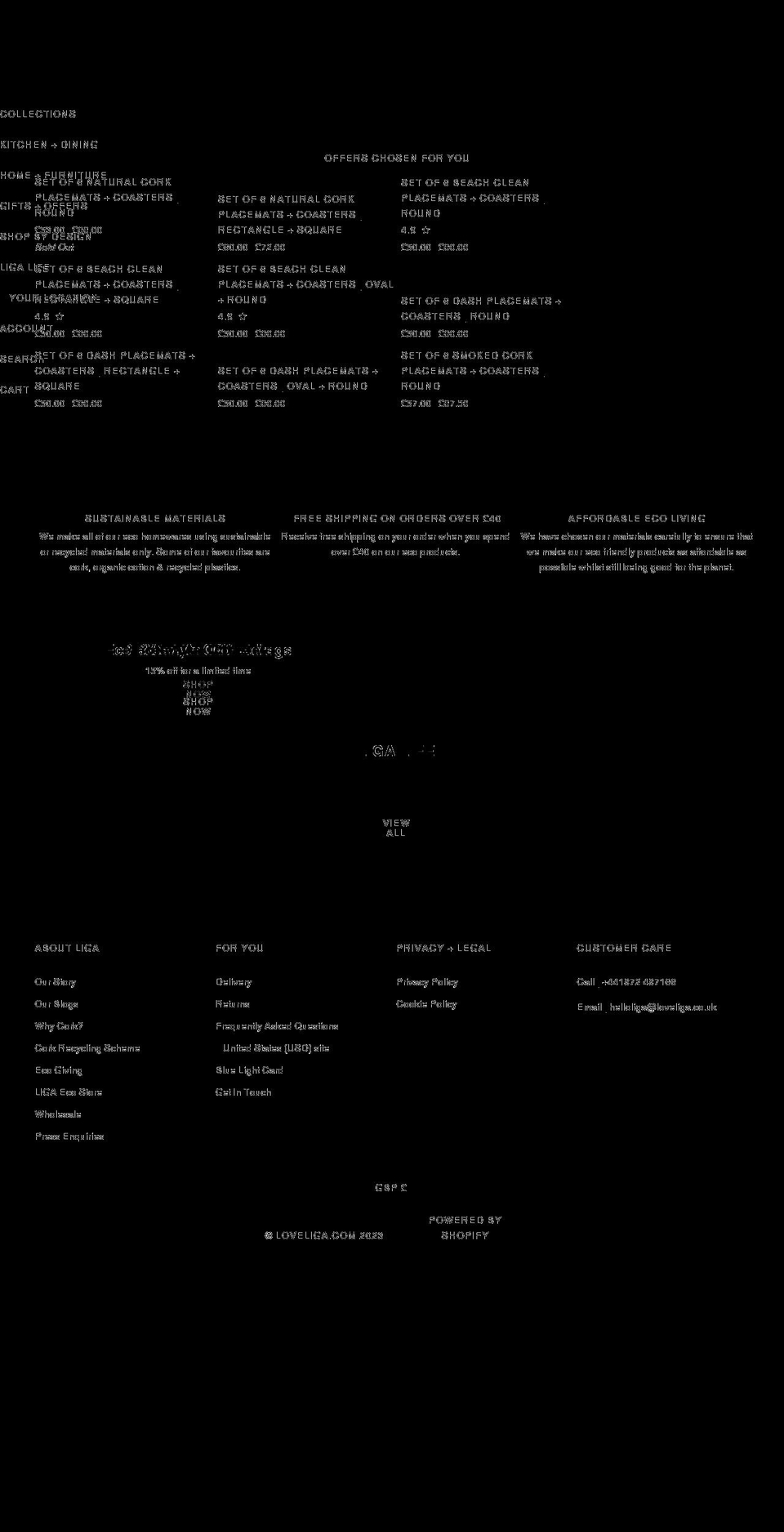 loveliga.co.uk shopify website screenshot