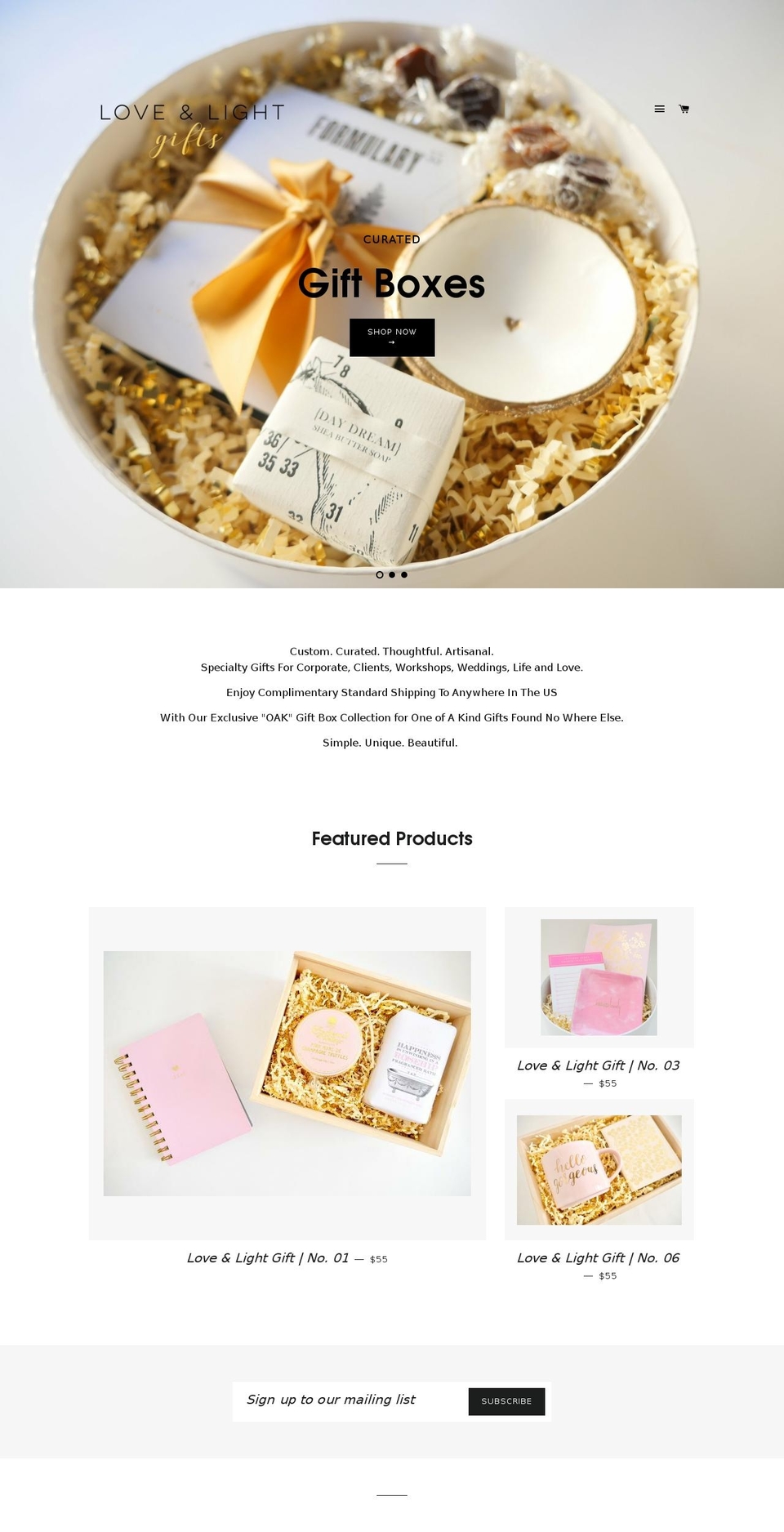 lovelightgifts.com shopify website screenshot