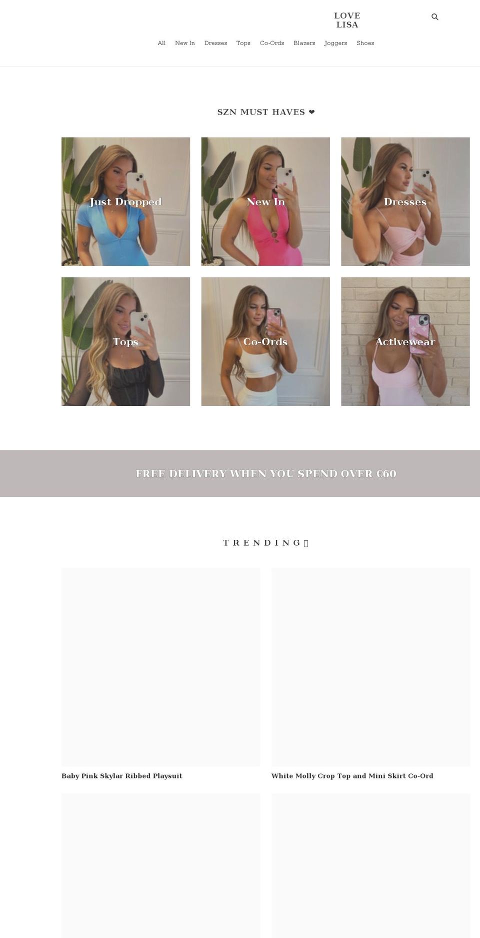 lovelisafashion.com shopify website screenshot