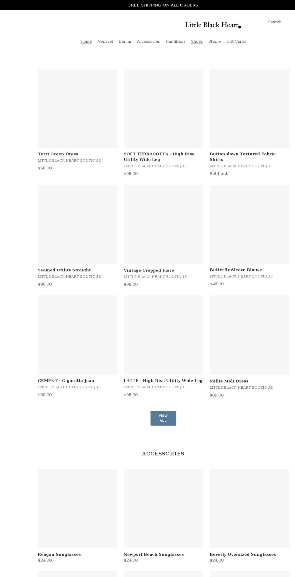 lovelittleblackheart.com shopify website screenshot