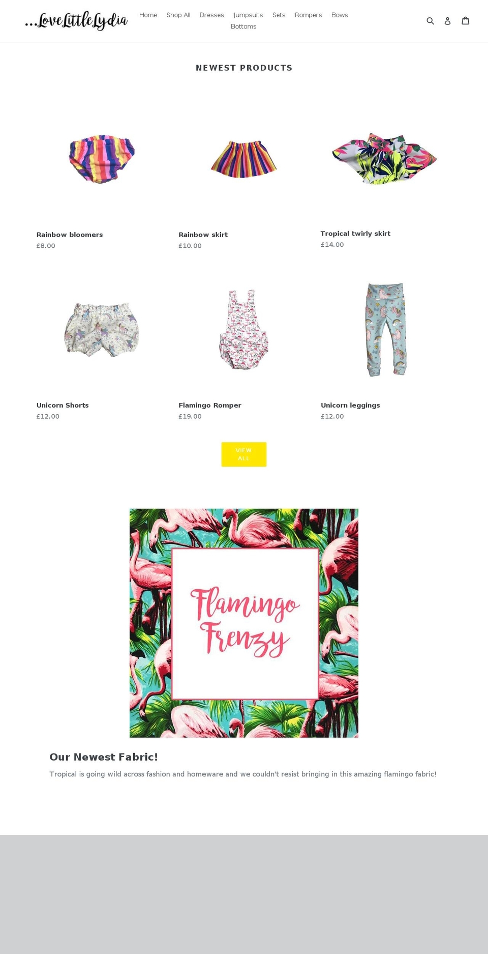 lovelittlelydia.com shopify website screenshot