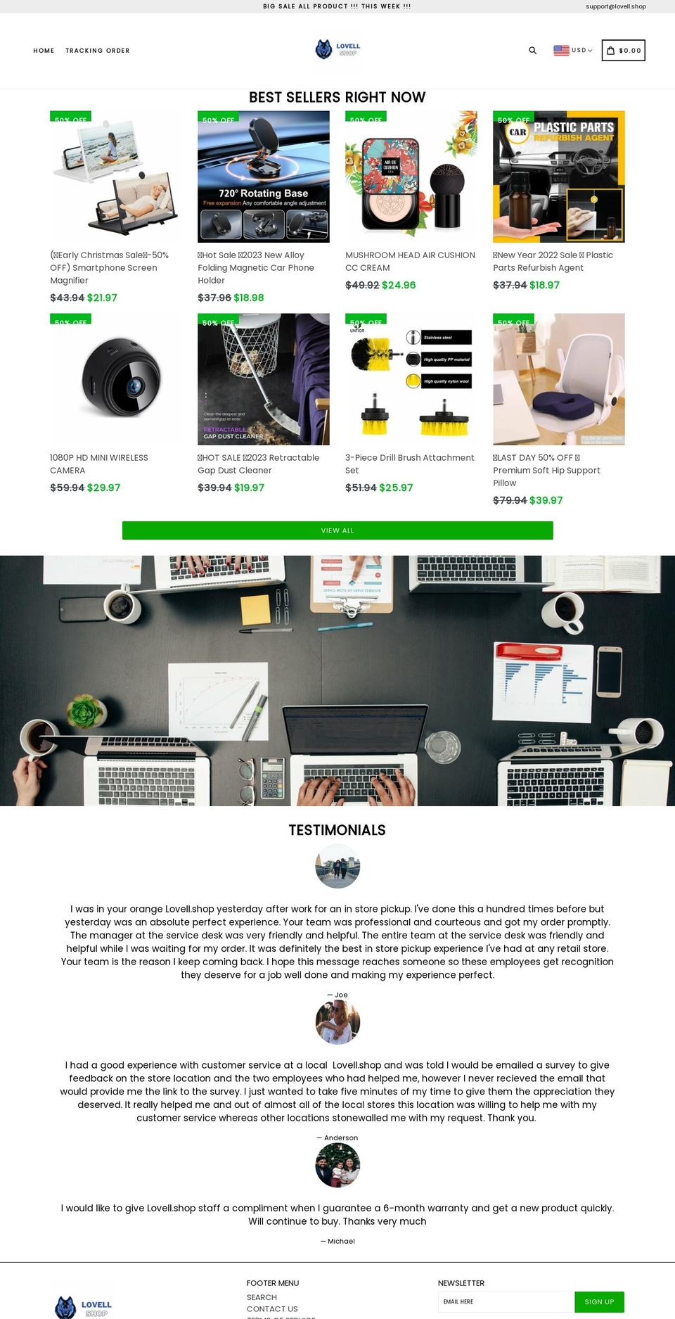 lovell.shop shopify website screenshot