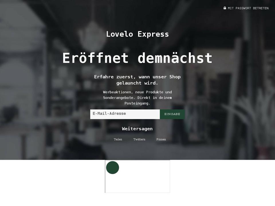 lovelo.express shopify website screenshot