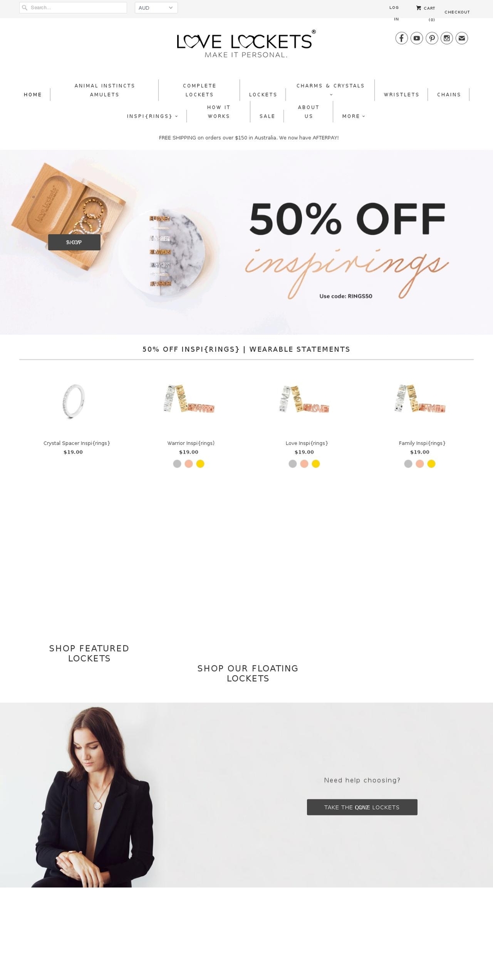 lovelockets.com.au shopify website screenshot