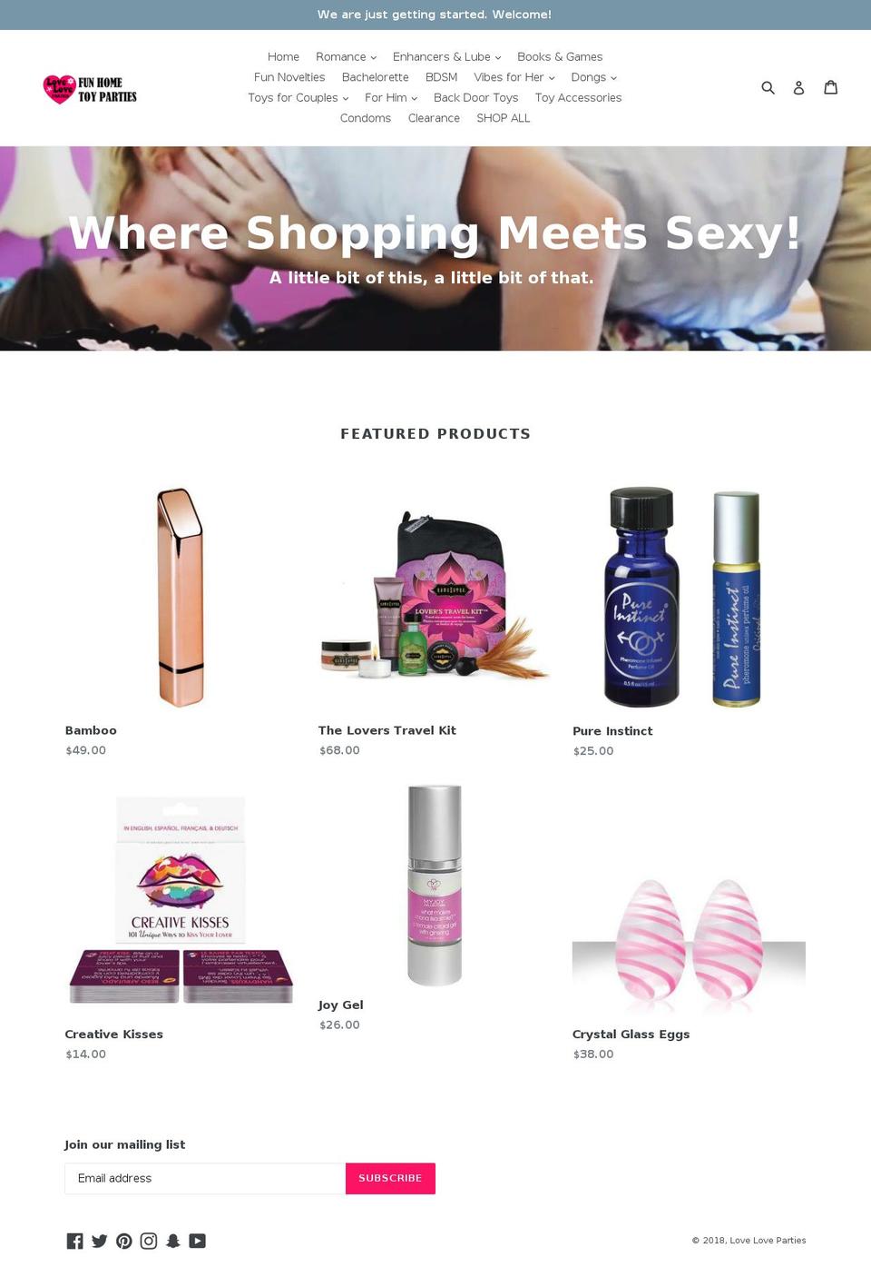lovelovetoys.com — Shopify storefront screenshot