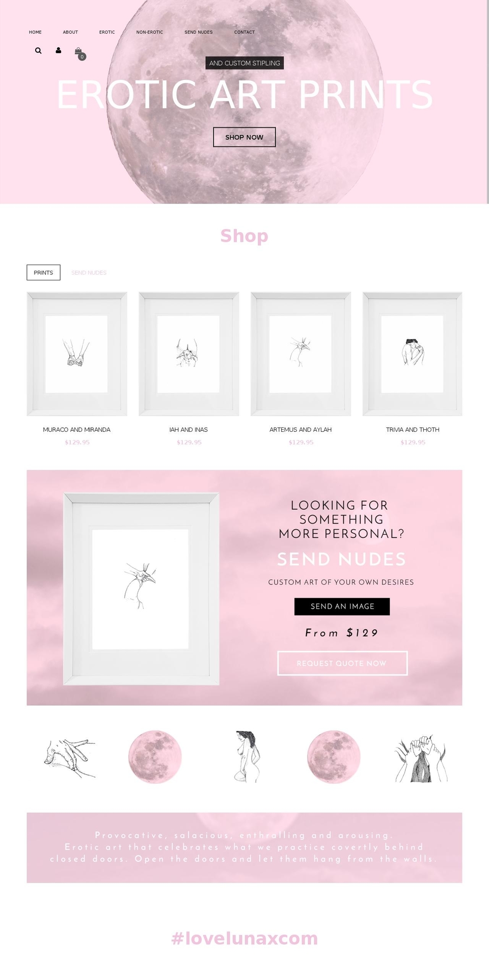 velascara Shopify theme site example lovelunax.com