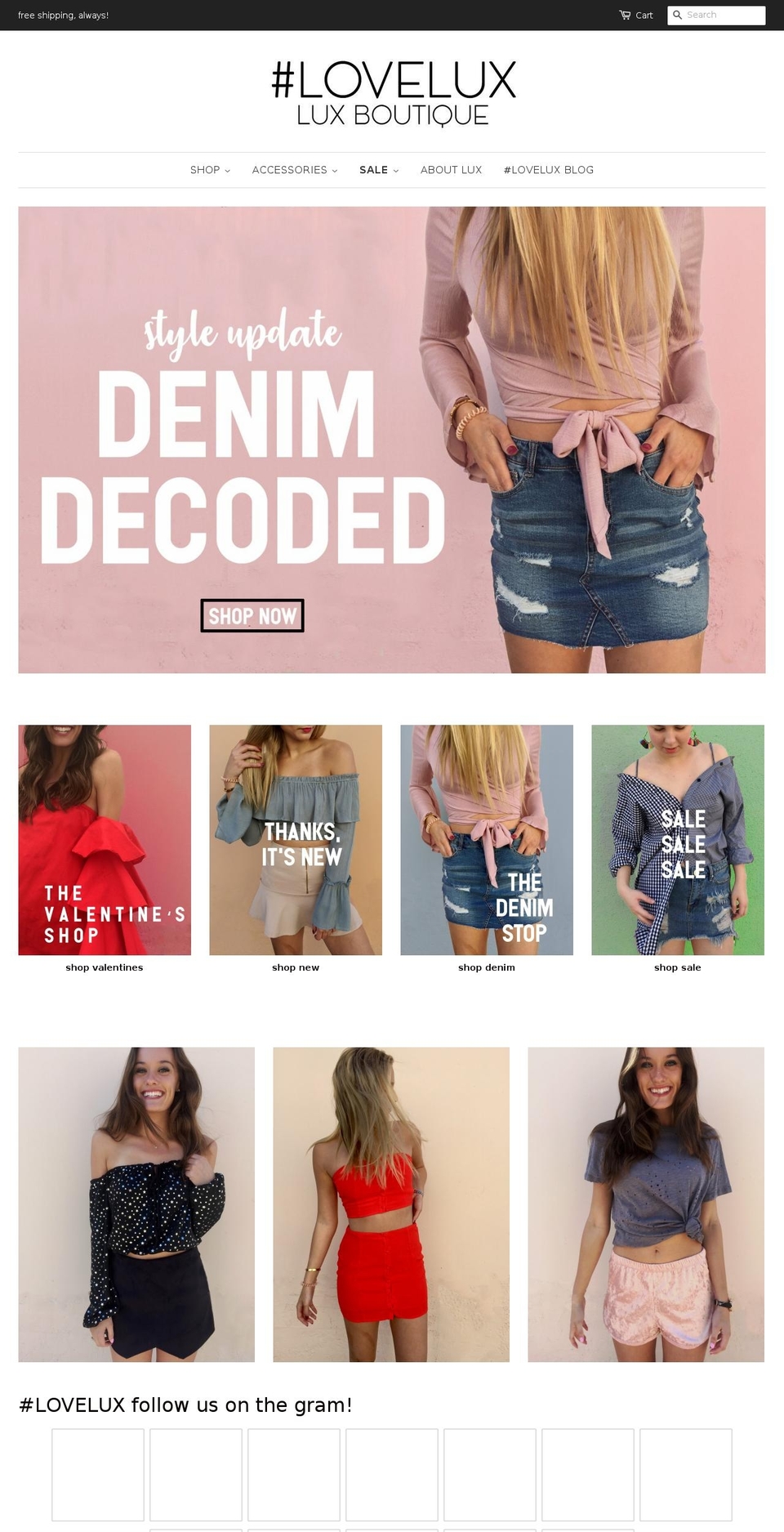 loveluxboutique.com — Shopify storefront screenshot