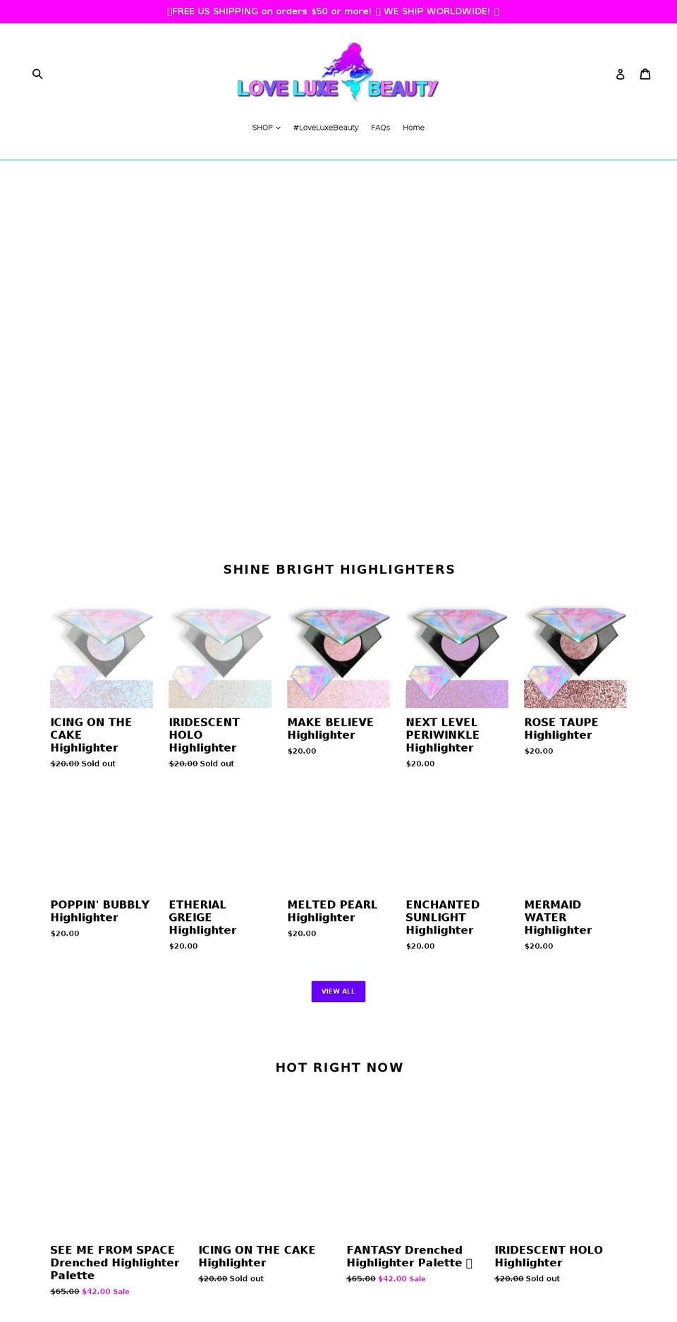 loveluxebeauty.com shopify website screenshot