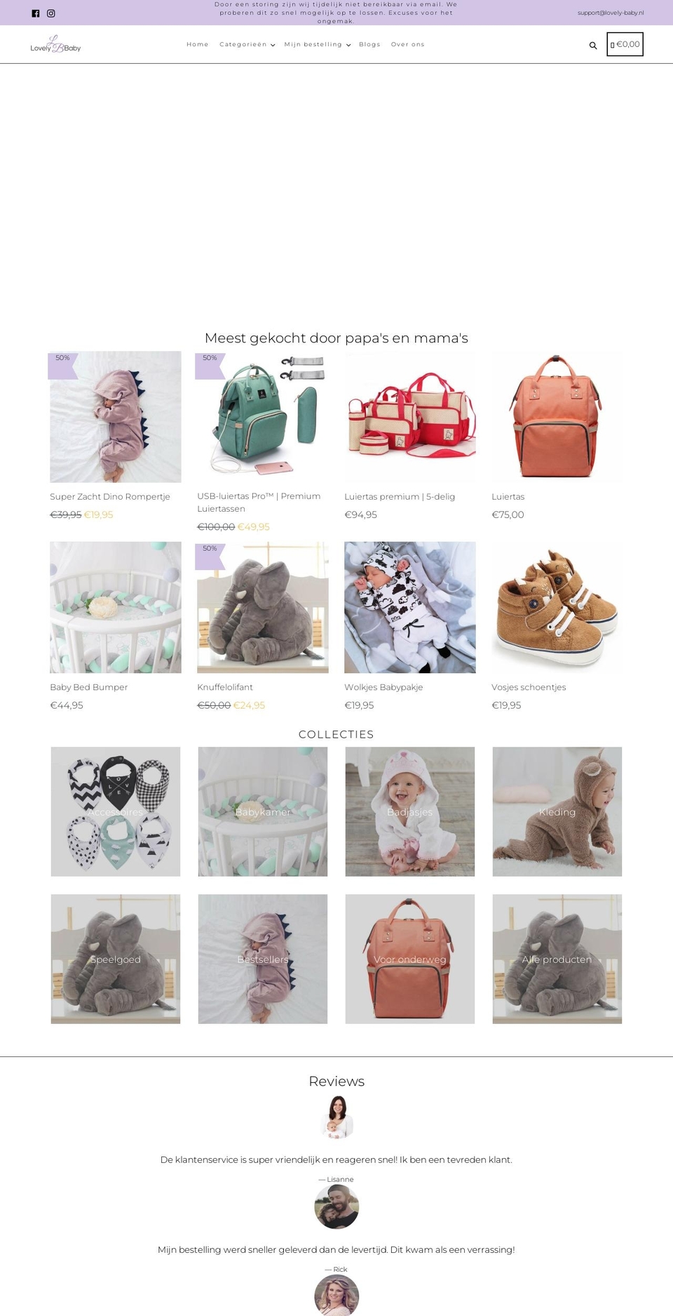 lovely-baby.nl shopify website screenshot