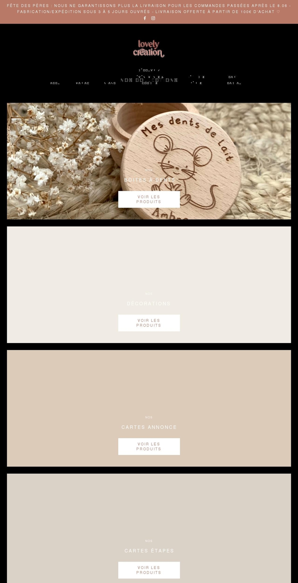 lovely-creation.com shopify website screenshot