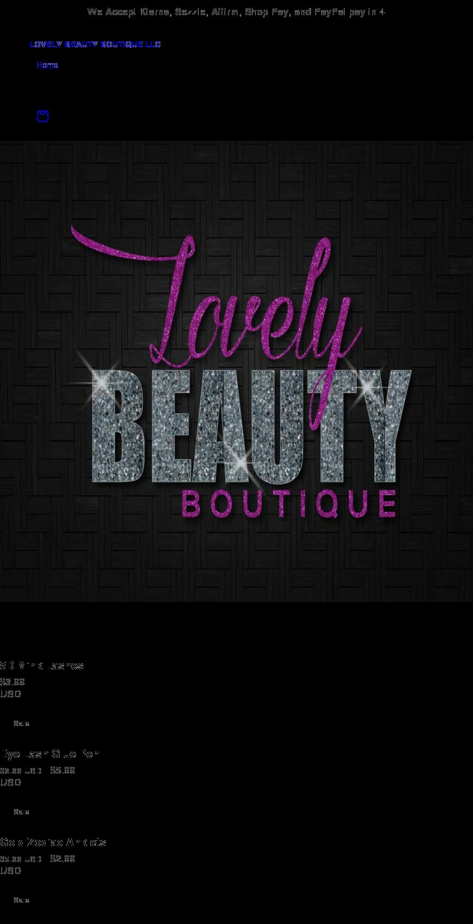 lovelybeauty.site shopify website screenshot