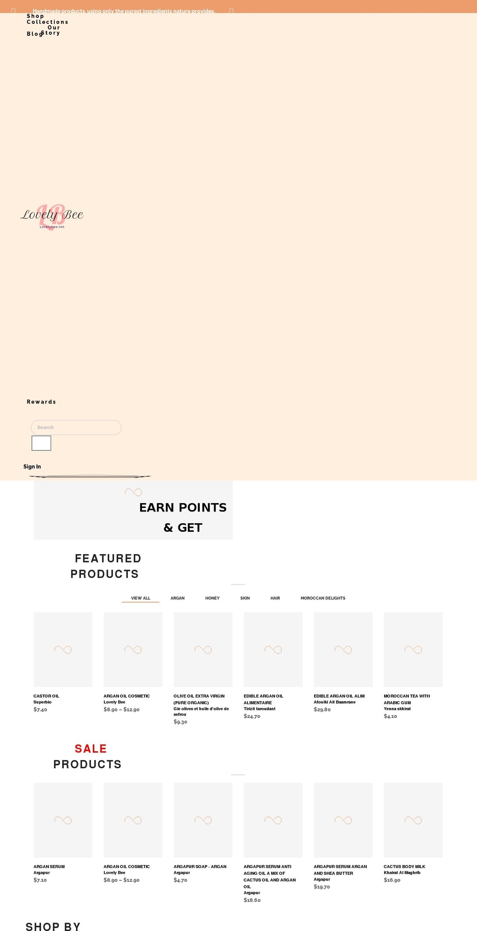 lovelybee.net shopify website screenshot