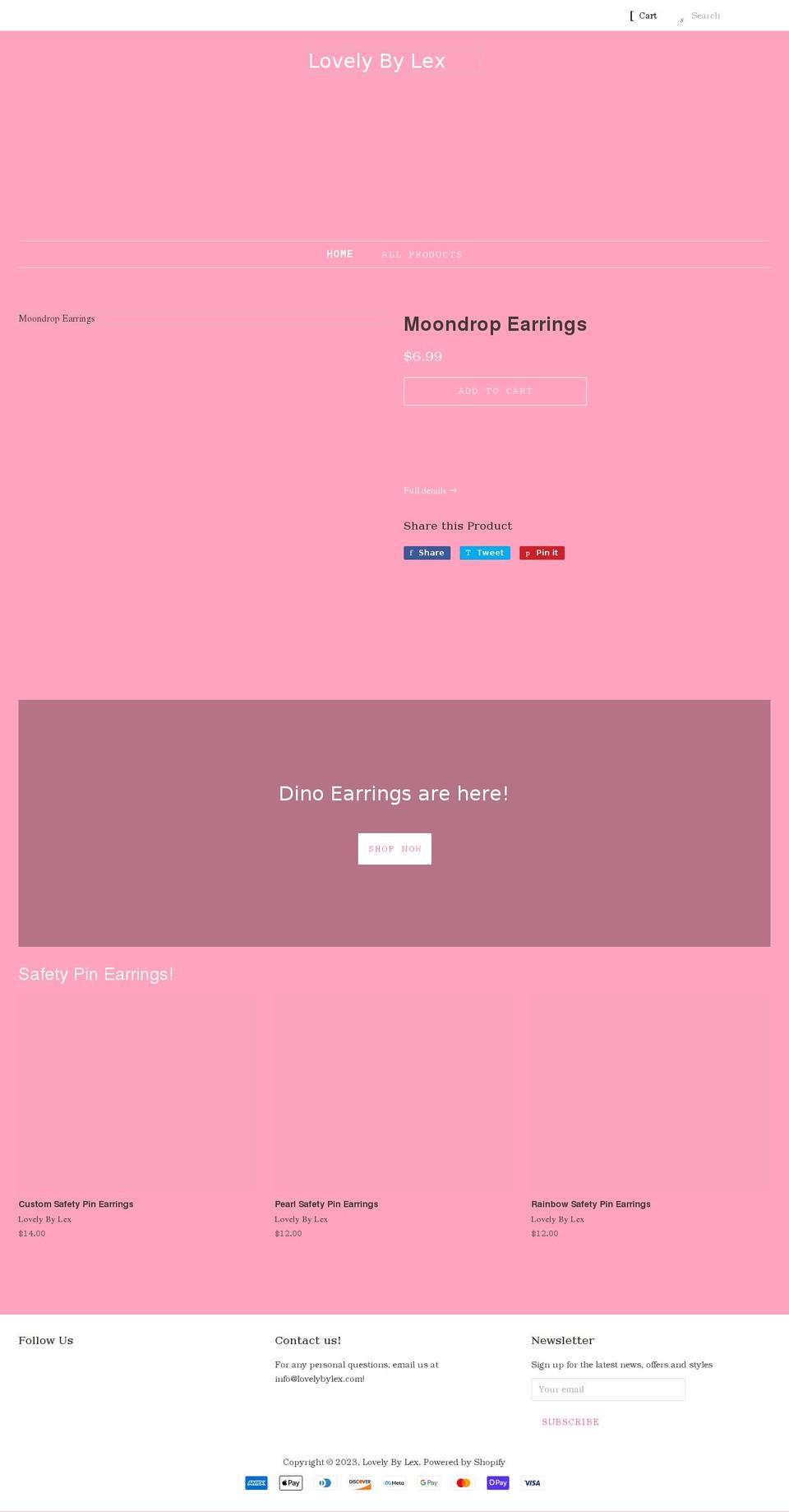 lovelybylex.com shopify website screenshot