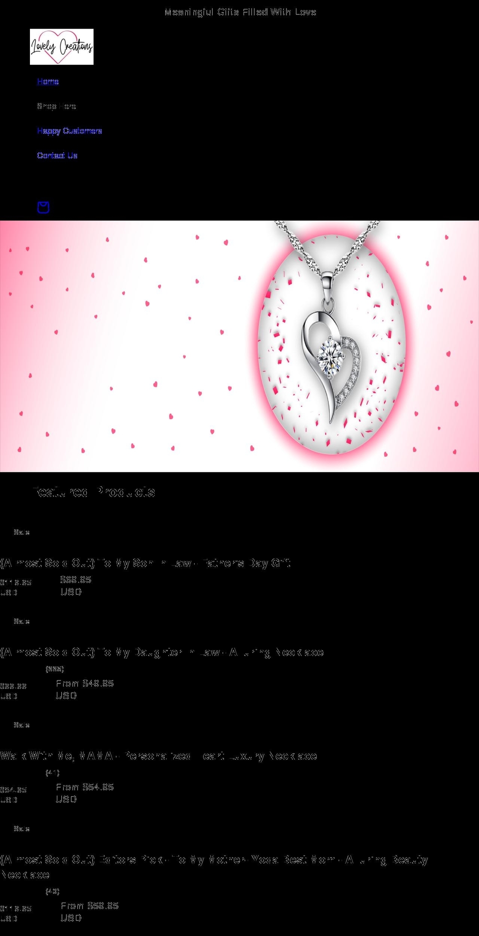 lovelycreation.co shopify website screenshot